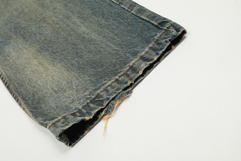 Vintage American retro vibe loose straight leg flared ripped jeans Size US 32 / EU 48 - 6 Thumbnail