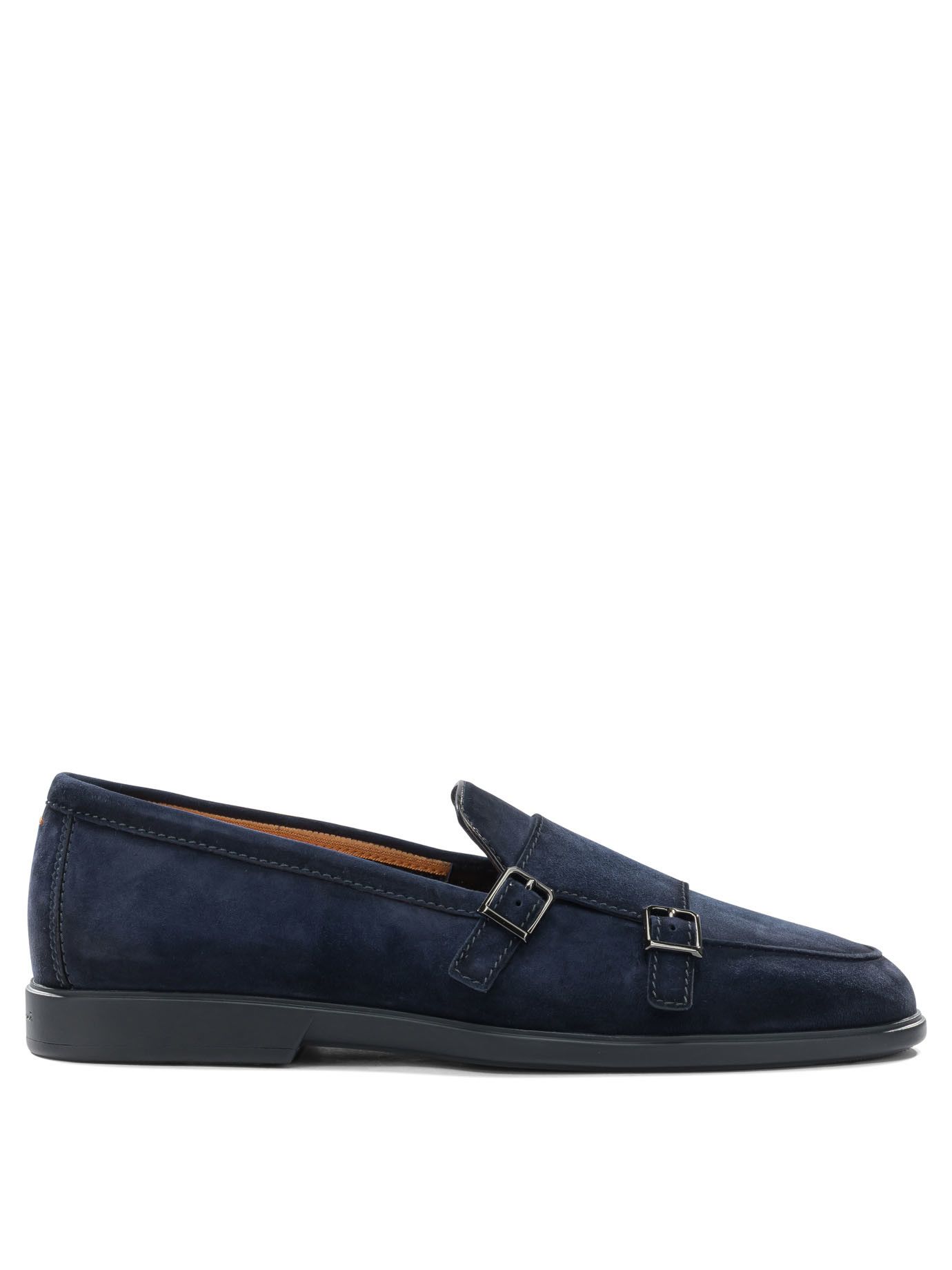 Santoni Suede Double Buckle Loafers UK 7 Men - USA Duties Paid
