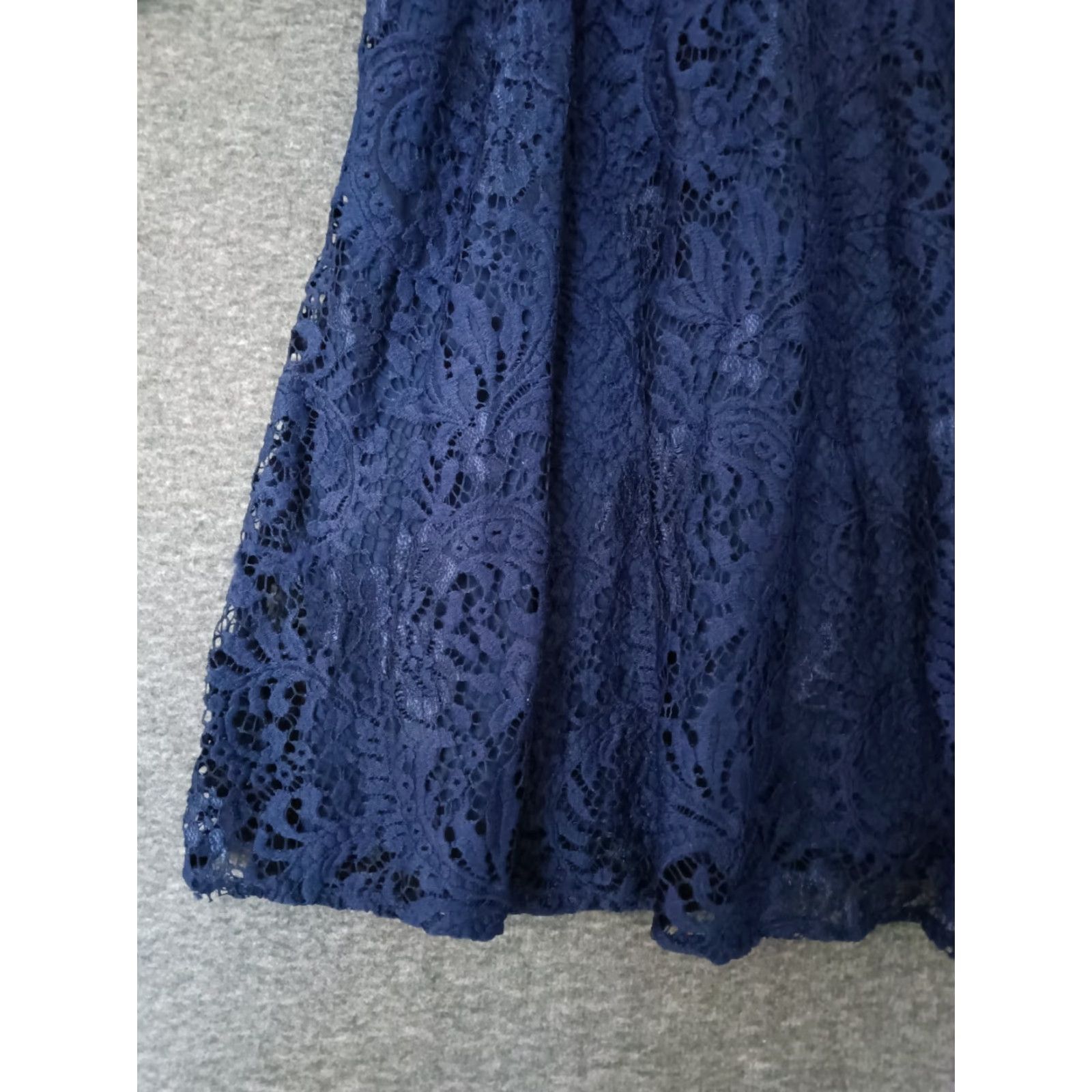 Vintage VINTAGE Studio One Women's Blue Floral Lace Dress Knee Length 10 Blue Floral Lace Dress Size L / US 10 / IT 46 - 5 Thumbnail