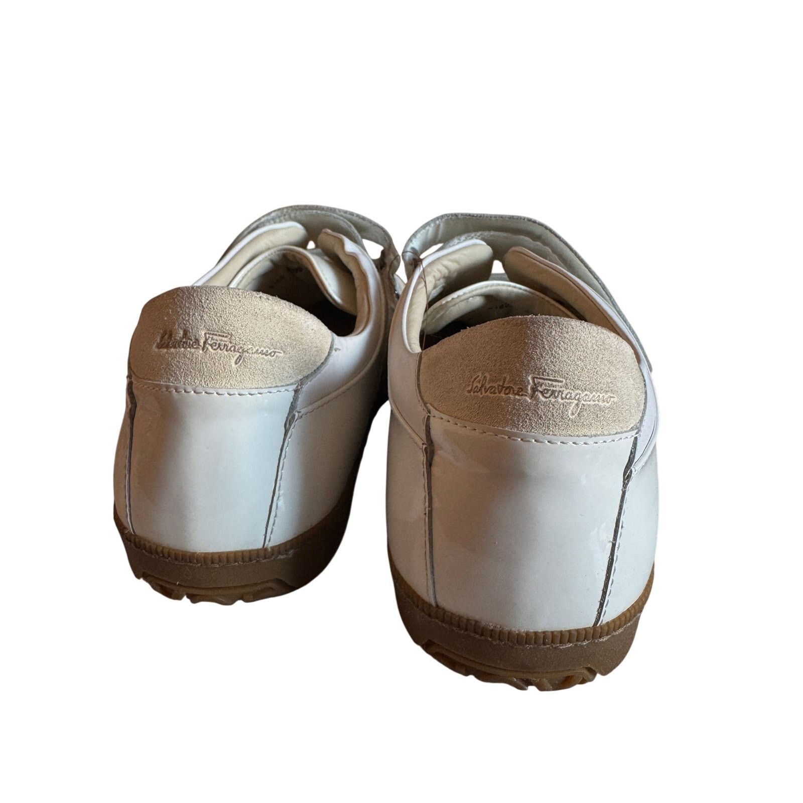 Salvatore Ferragamo Salvatore Ferragamo NWB White Patent Calf Suede Sneakers Size US 12 / EU 45 - 5 Thumbnail
