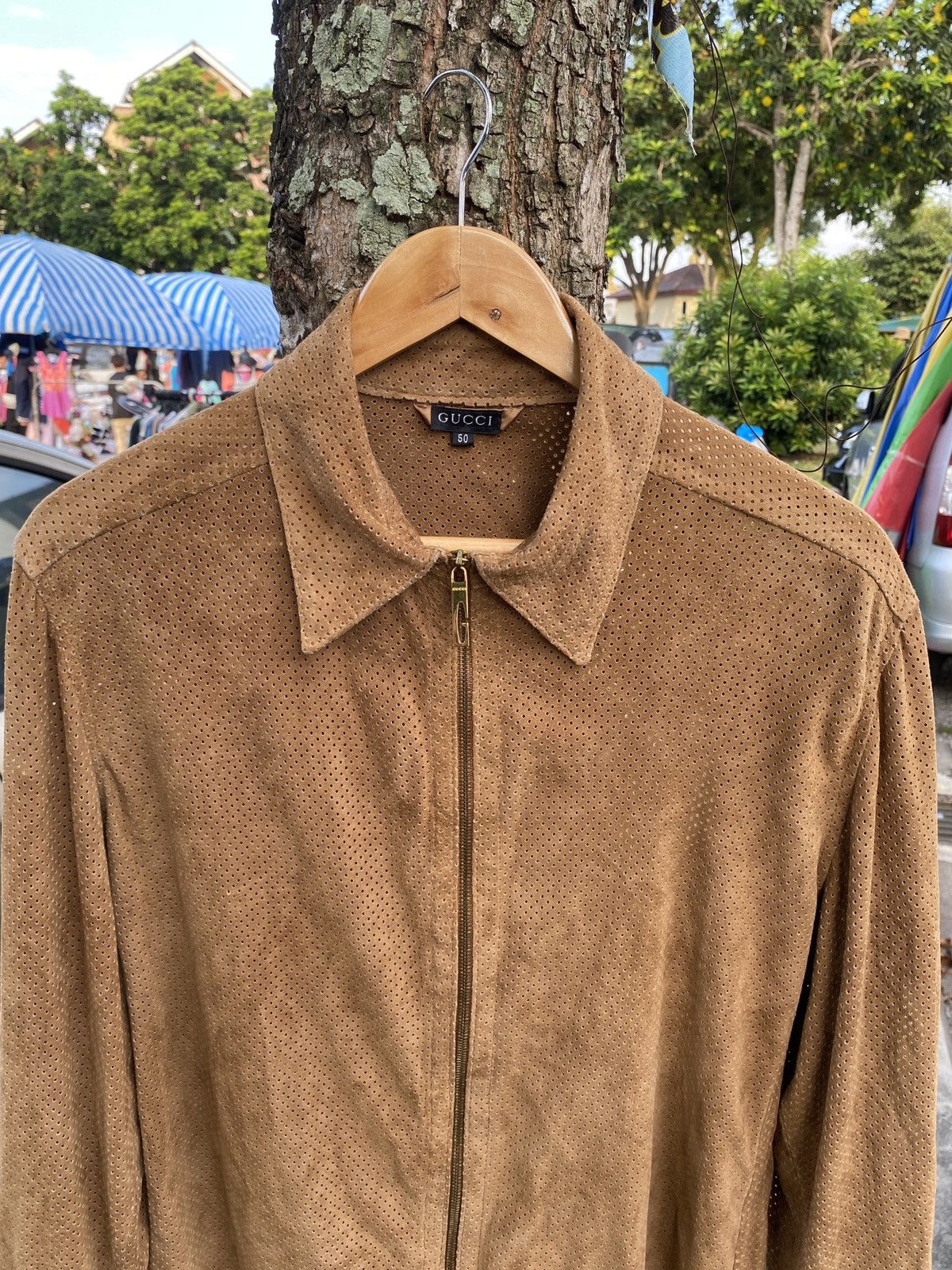 Gucci Vintage 2000s Gucci Tom Ford Era Mesh Leather Vera Pelle Size US L / EU 52-54 / 3 - 6 Thumbnail