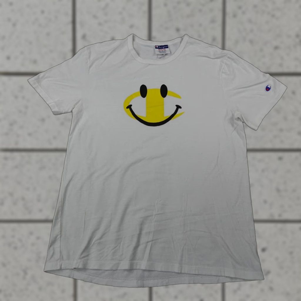 Champion Champion Shirt Mens Medium White Yellow Preppy Casual Athletic Active Cotton Size US M / EU 48-50 / 2 - 1 Thumbnail