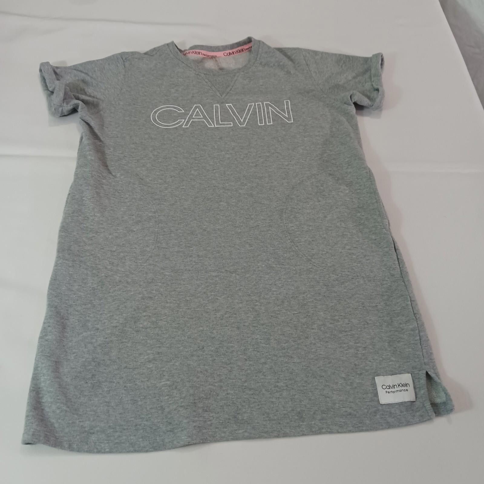 Calvin Klein Calvin Klein Performance Women Gray Logo T-Shirt Top Dress M Size M / US 6-8 / IT 42-44 - 1 Thumbnail