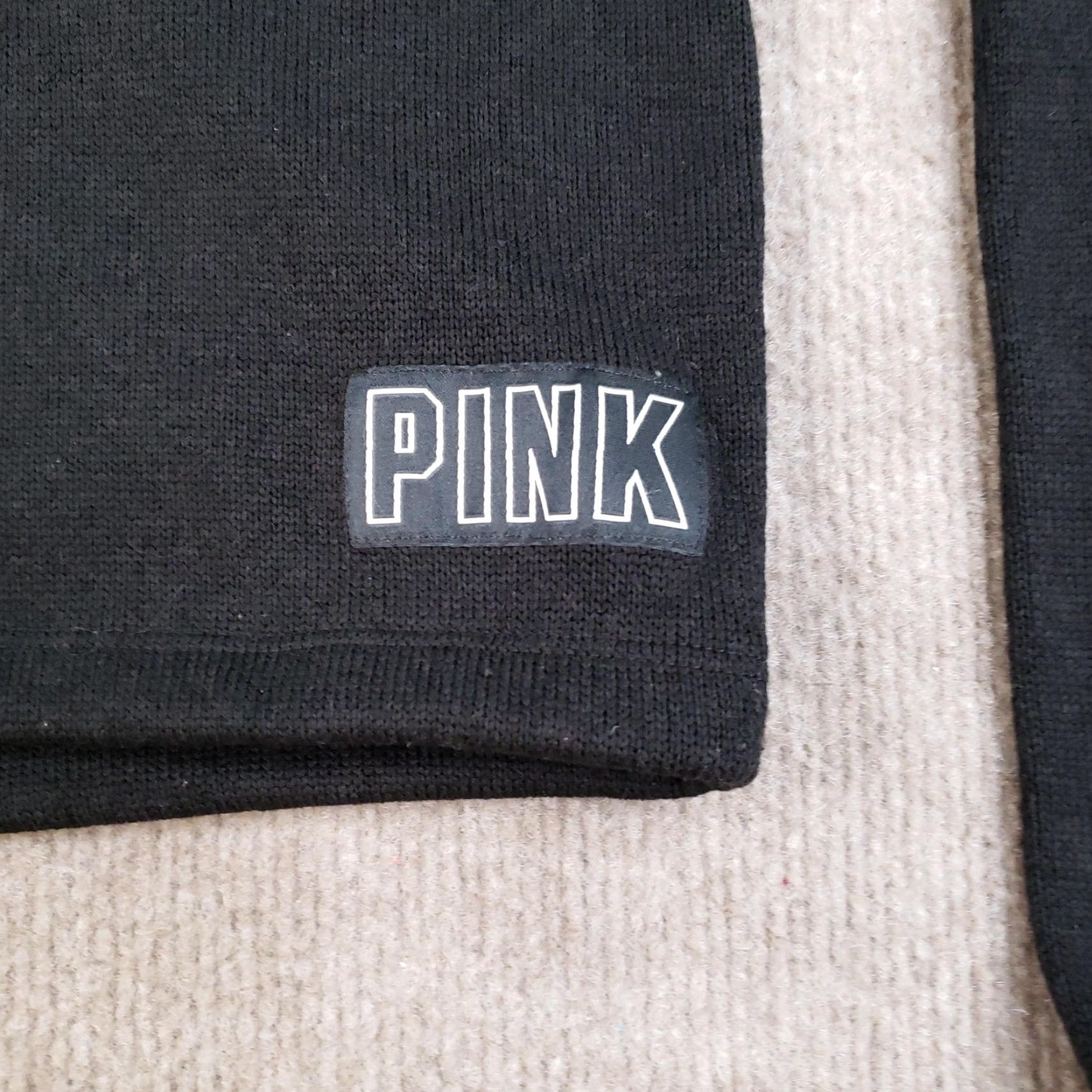 Pinko PINK Hoodie Victoria's Secret Womens Small Black Cropped Drawstring Pullover Size S / US 4 / IT 40 - 2 Thumbnail