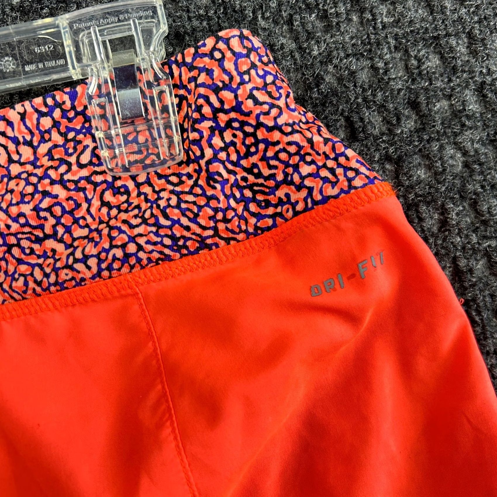 Nike Nike Womens Running Shorts Dri Fit M Orange Leopard Print Built in Brief REMOVED Size 32" / US 10 / IT 46 - 6 Thumbnail