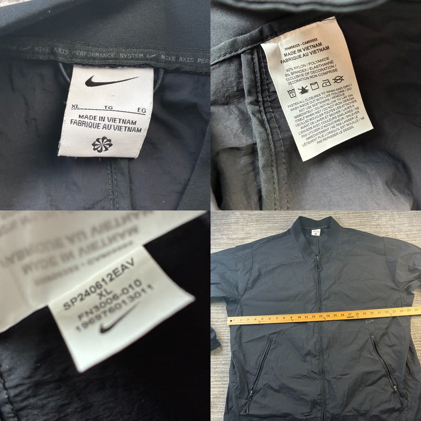 Nike Nike Jacket XL Black Bomber Jersey Nylon Full Zip Hooded Pockets Logo 90s Retro Sports Outdoor Mens Size US XL / EU 56 / 4 - 8 Thumbnail