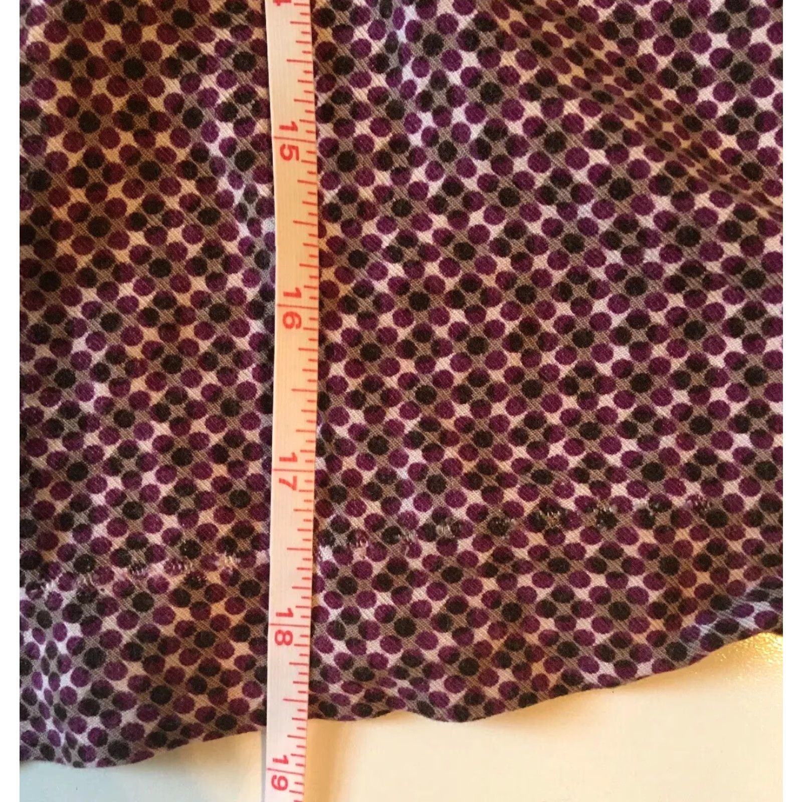 Gap VINTAGE Gap Women's Skirt 10 Regular Rayon Lined Purple Polka Dot Pleated Knee Length Zip Casual Womens Size 32" / US 10 / IT 46 - 6 Thumbnail