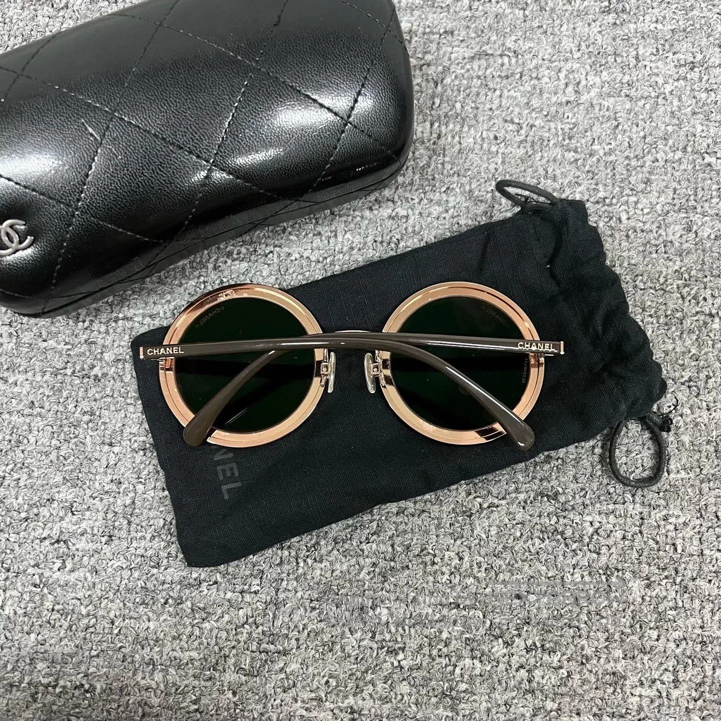Chanel Chanel Rose Gold Round Sunglasses. Size ONE SIZE - 4 Thumbnail