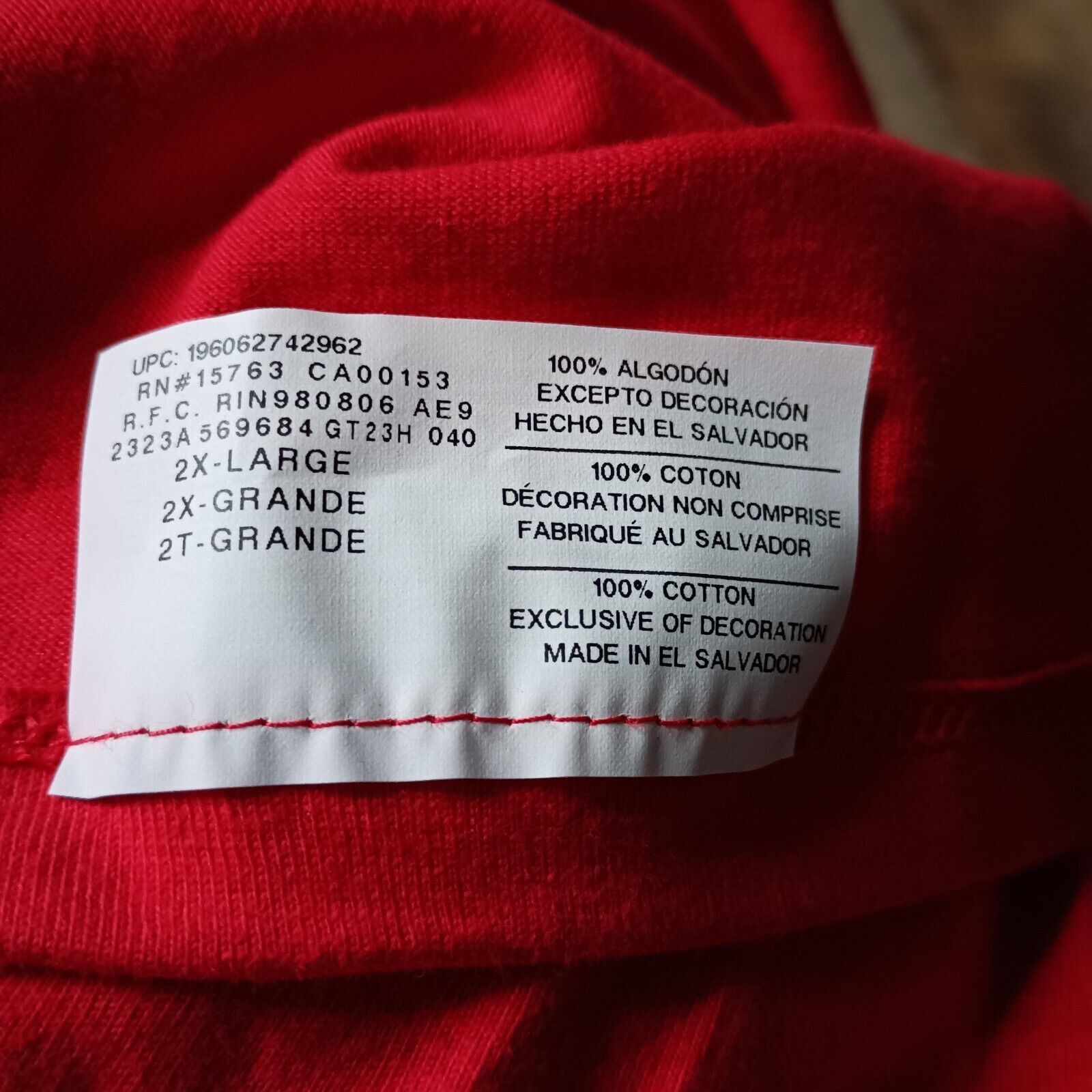 Champion Champion T-Shirt Men's 2XL XXL Double Sided Scarlet Red Size US XXL / EU 58 / 5 - 6 Thumbnail