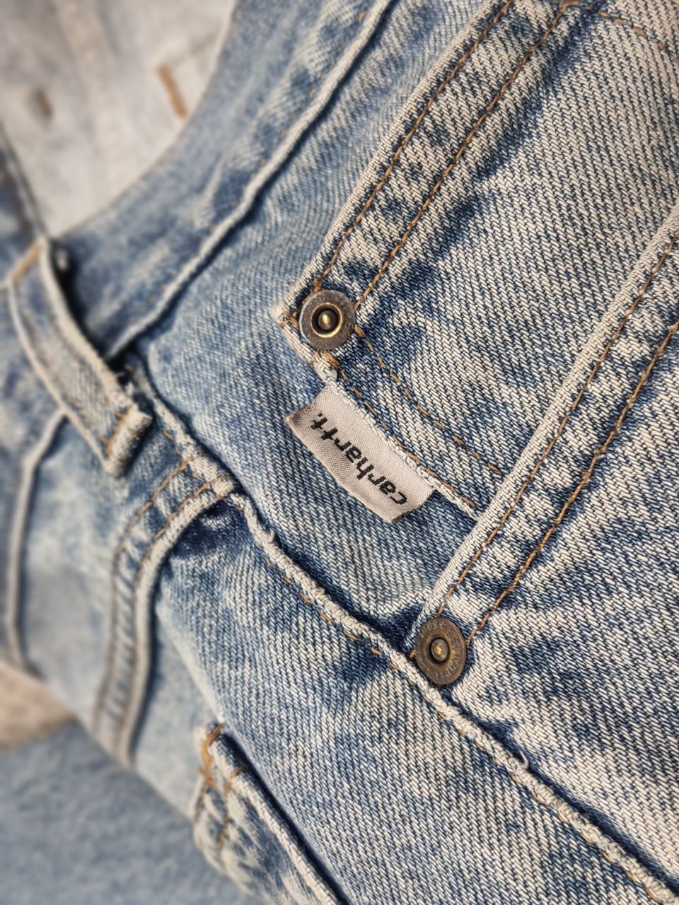 Carhartt Vintage 90's USA Carhartt Faded Blue Distressed Denim Jeans Size US 34 / EU 50 - 16 Thumbnail