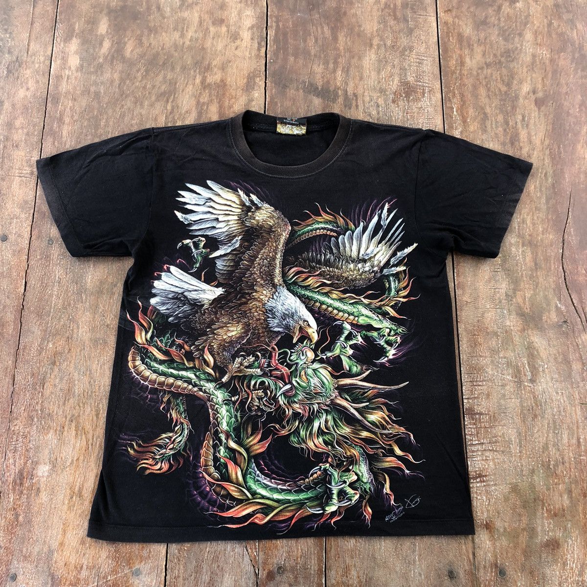 Japanese Brand Vintage Dragon & Eagle Designer T Shirt Size US M / EU 48-50 / 2 - 2 Thumbnail
