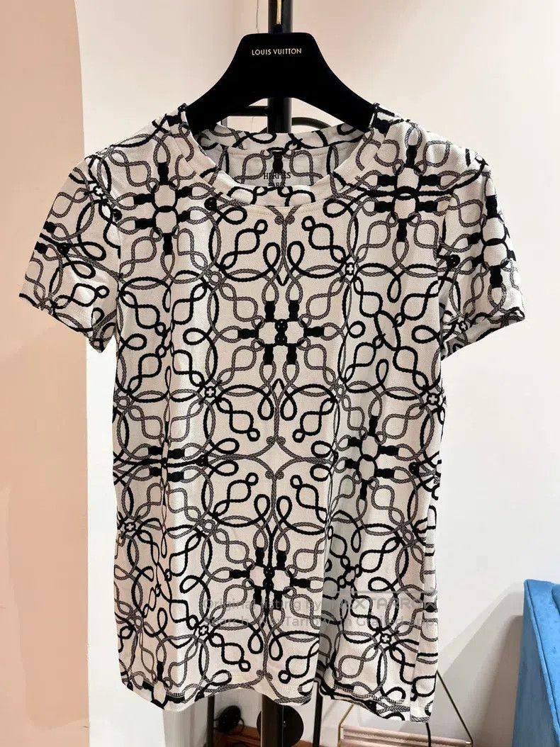 Hermes Hermes Black and white rope short sleeves Size XXS / US 00 / IT 34 - 1 Thumbnail