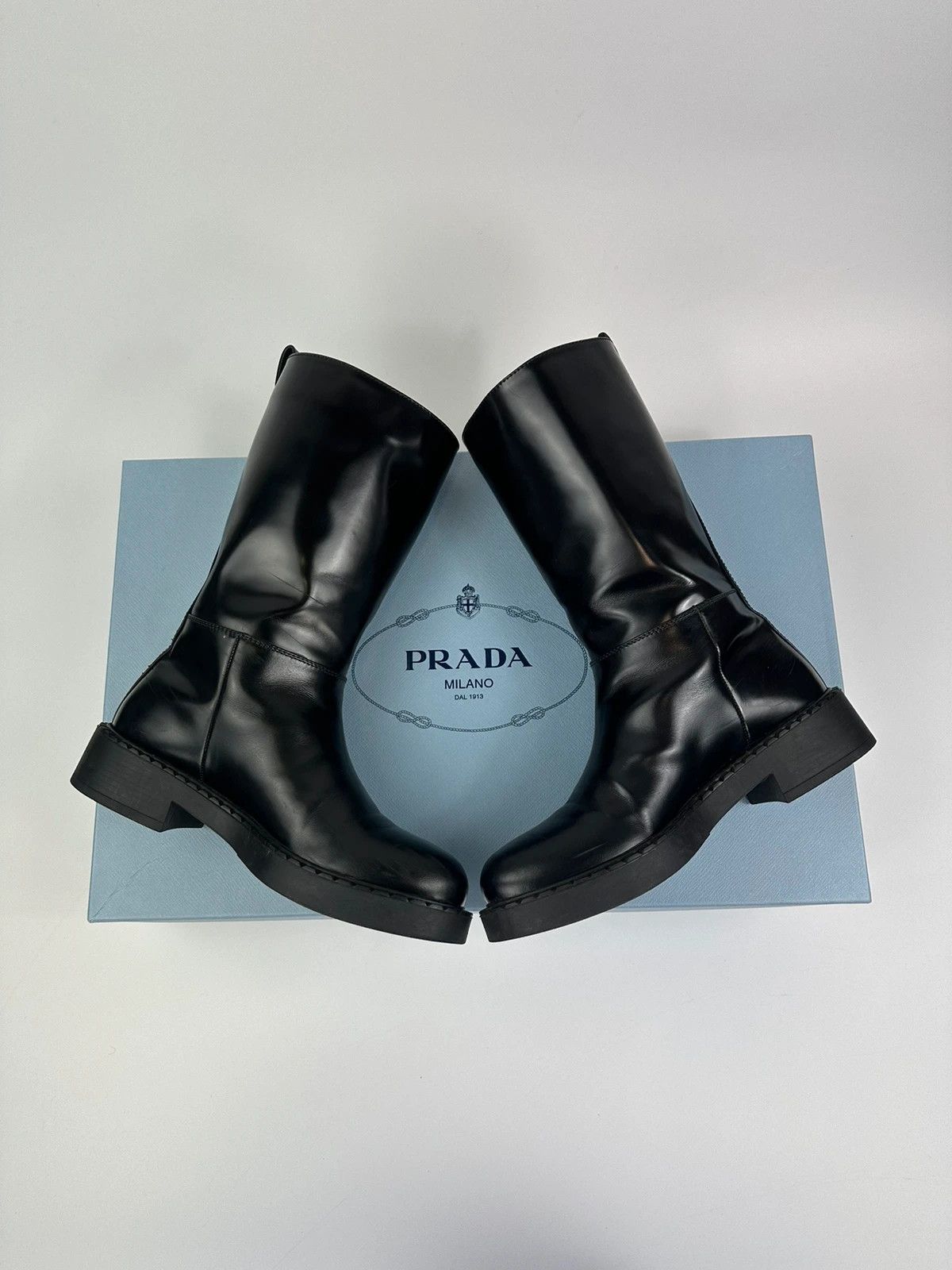 Prada Prada FW2021 Calf Leather Black Boots Vernis Patent Size US 8 / EU 41 - 8 Thumbnail