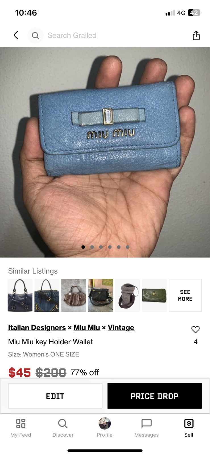 Miu Miu Miu Miu key Holder Wallet Size ONE SIZE - 7 Thumbnail