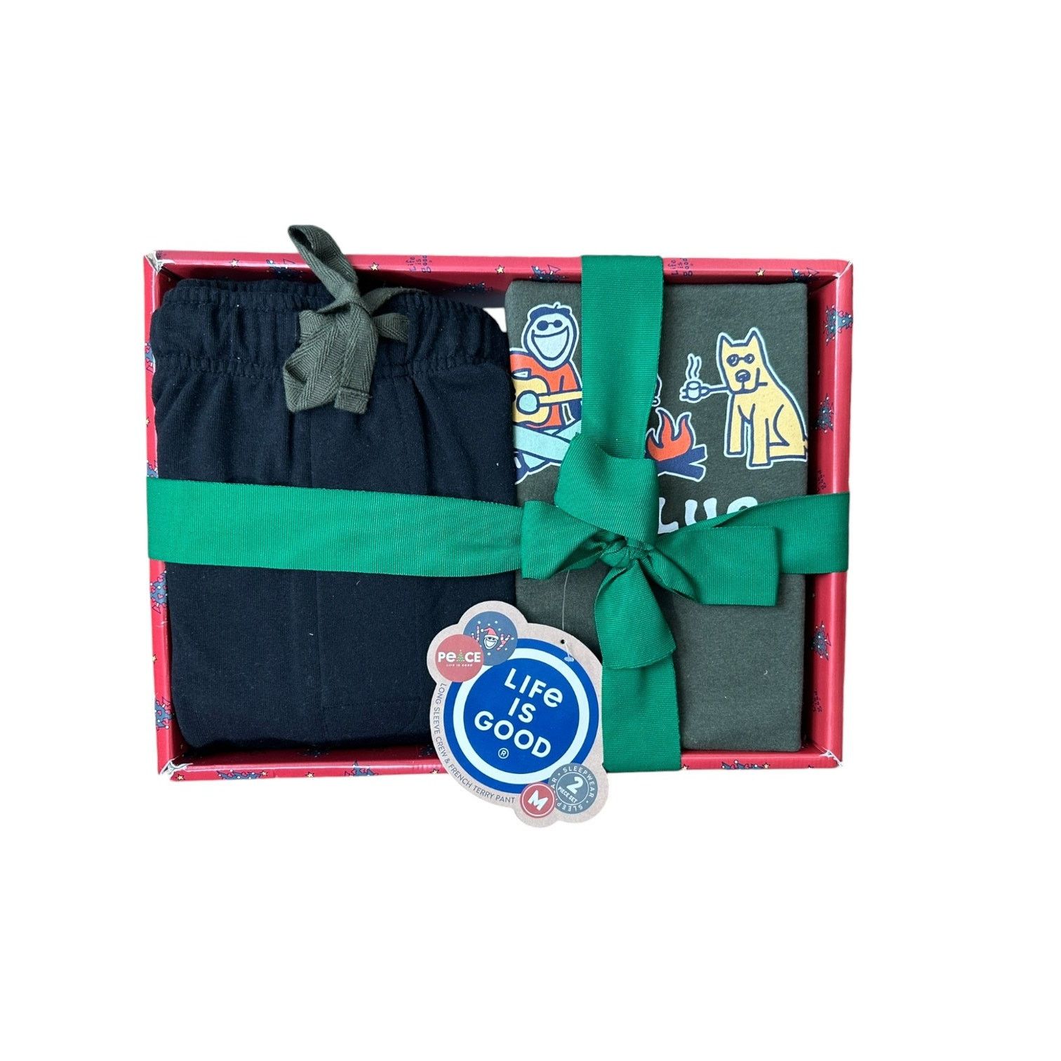 Life is Good Life is Good Jake and Rocket Unplug Campfire Men's 2 Pc Set Size 38 - 1 Thumbnail