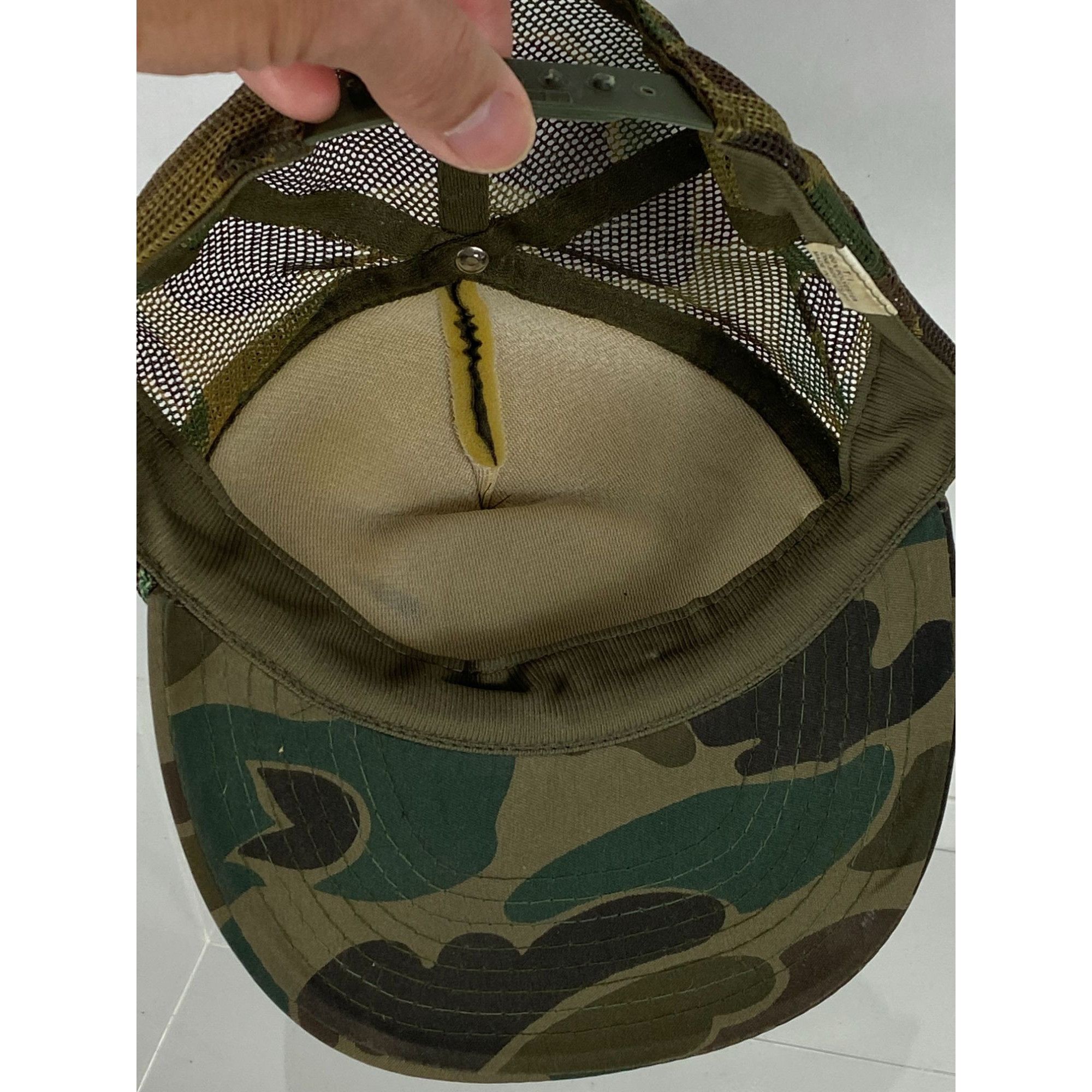 Other × Vintage Vintage Rare T.I. NJ Freehold Camouflage Trucker Mesh Snapba Size ONE SIZE - 6 Thumbnail