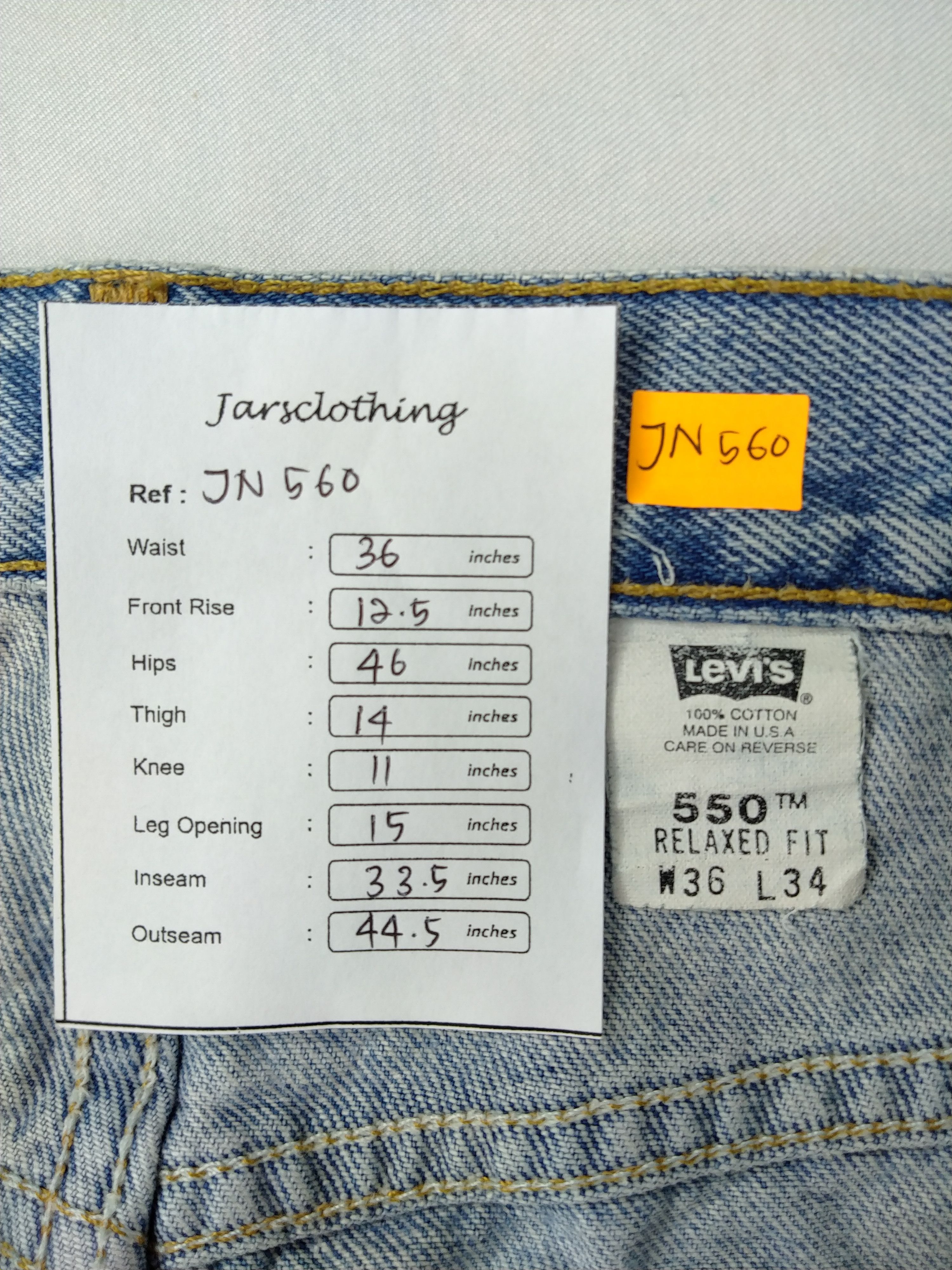 Japanese Brand Light Blue Vintage Levi's 550 USA Denim 36x33.5 -JN560 Size US 36 / EU 52 - 9 Thumbnail