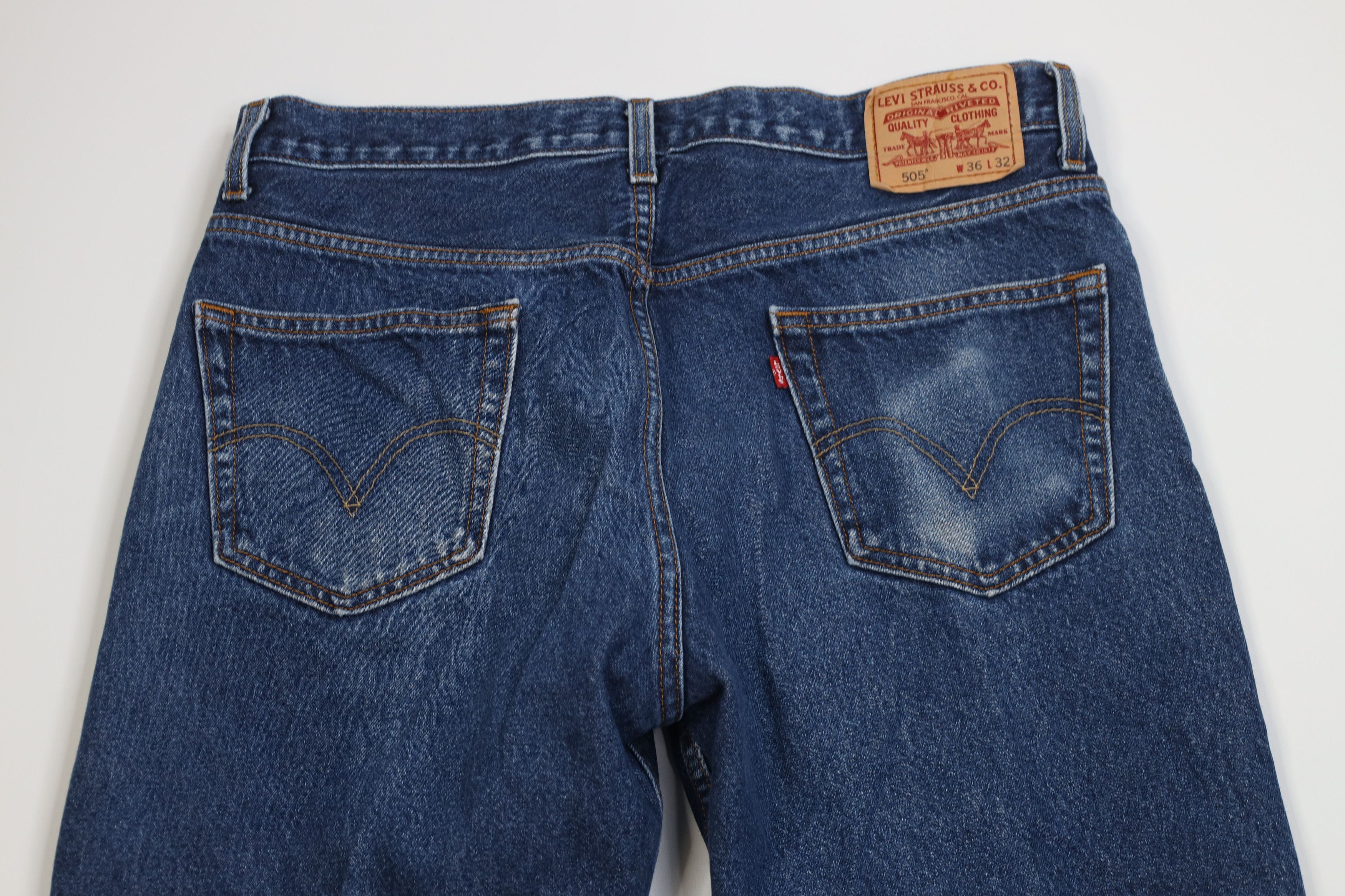 Levi's Vintage Y2K Levis 505 Regular Straight Leg Denim Jeans Blue Size US 36 / EU 52 - 10 Thumbnail