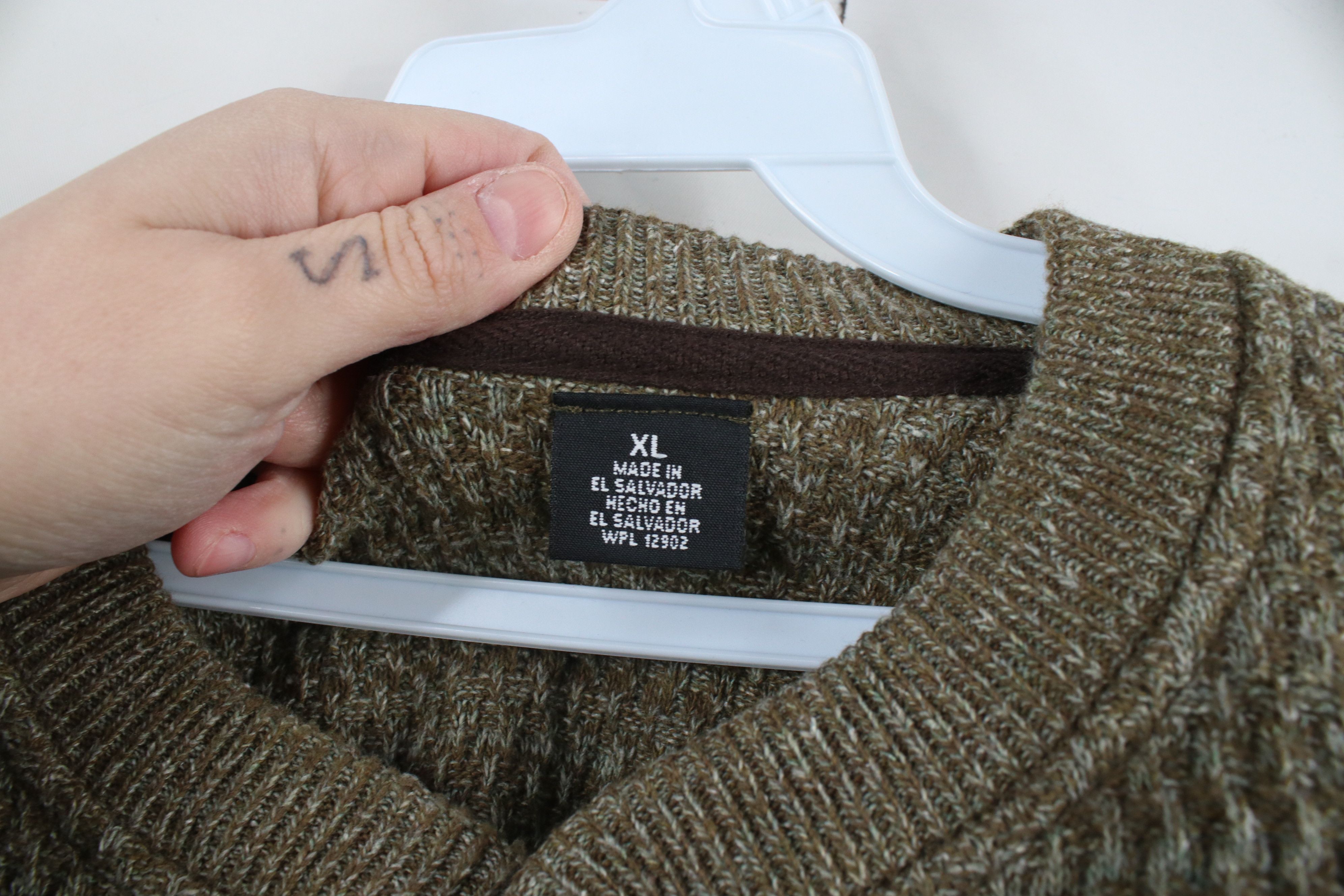 Vintage Vintage 90s Streetwear Knit Henley Sweater Heather Brown Size US XL / EU 56 / 4 - 6 Thumbnail
