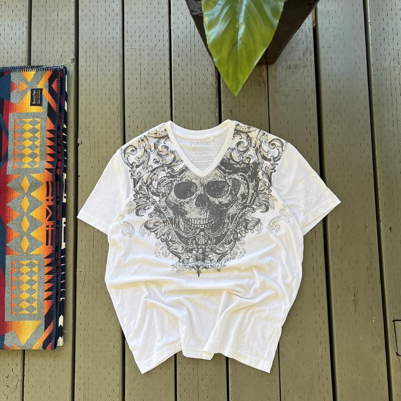 Vintage Vintage Skull T Shirt Size US XXL / EU 58 / 5 - 2 Thumbnail
