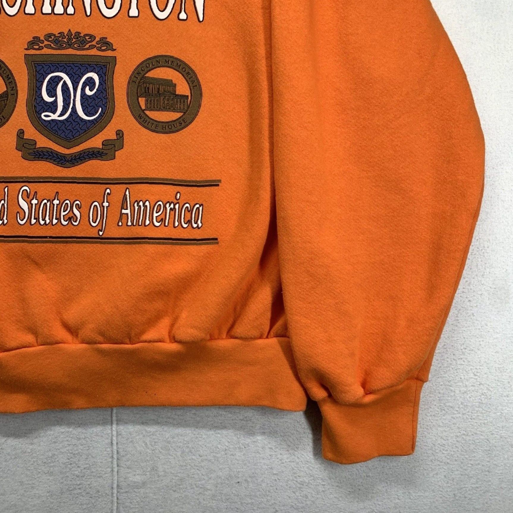 Hope VINTAGE Washington DC Sweatshirt Mens L/M BOXY Fit Orange Logo Crew Neck Pullover Long Sleeve Cotton Polyester Fleece Travel 90s 80s Souvenir Size US L / EU 52-54 / 3 - 7 Thumbnail