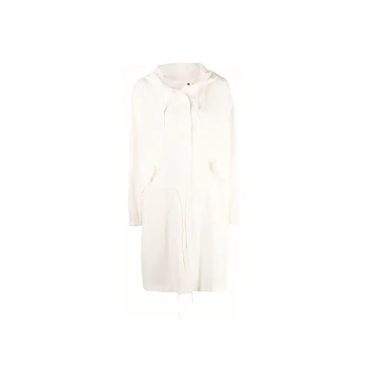 Jil Sander JIL SANDER White Hooded Long Sleeve Coat 0079 Size XS / US 0-2 / IT 36-38 - 1 Thumbnail