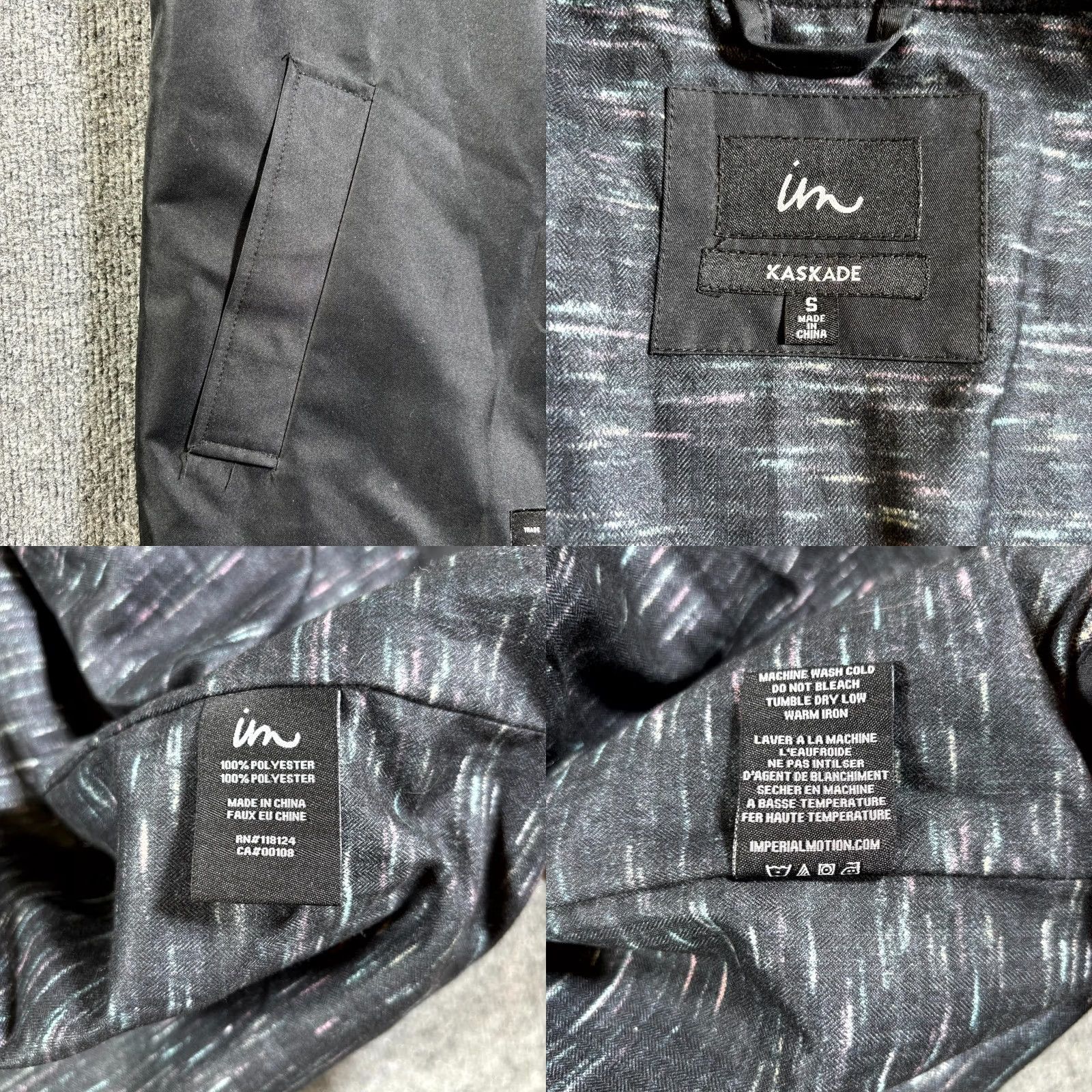 Imperial Imperial Motion Jacket Mens Small Black Snap Button Hooded Travel Outdoor - Shirt/Coat? Size US S / EU 44-46 / 1 - 8 Thumbnail