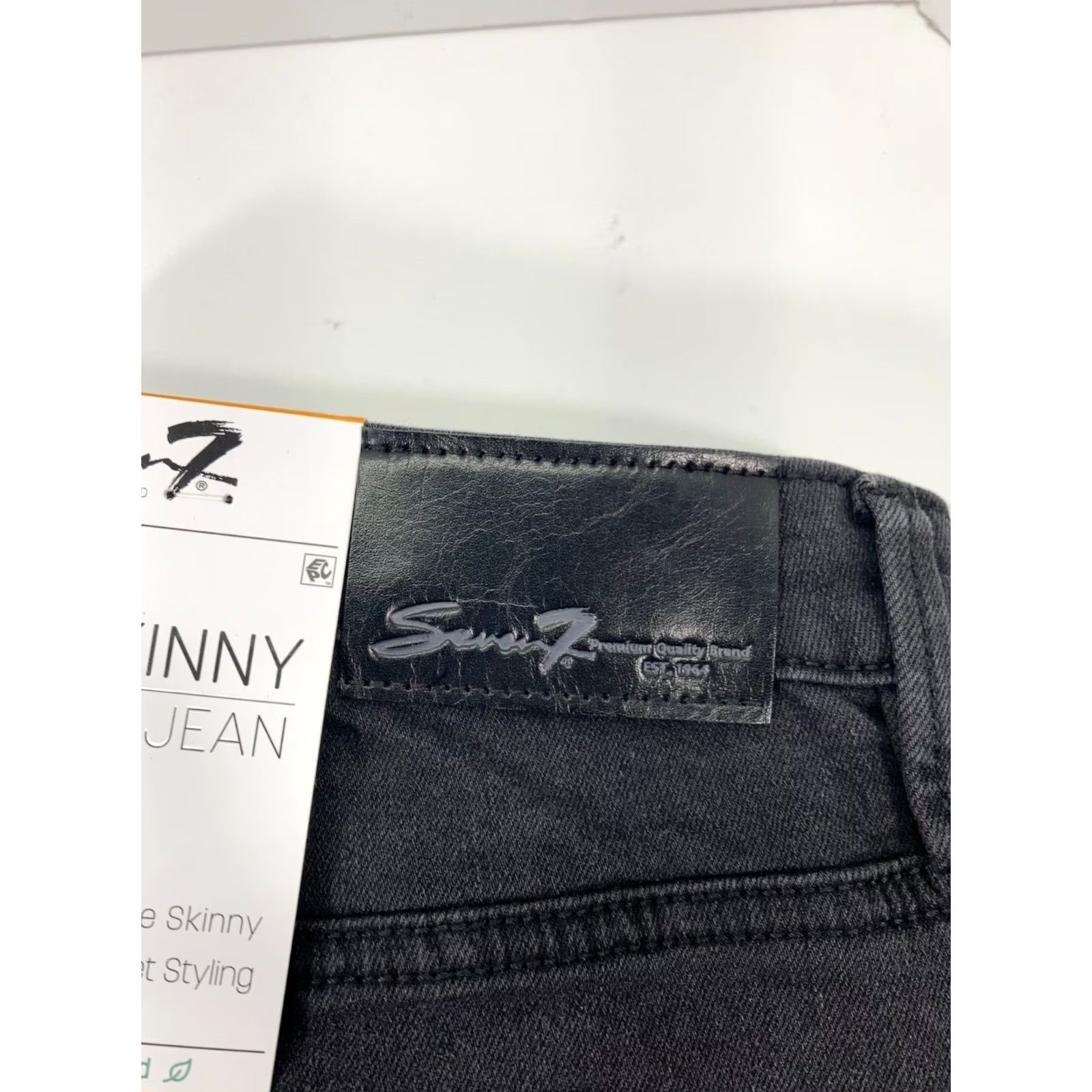 Vintage Seven7 High Rise Skinny Jeans Women Size 12 32X30 Black Denim Five Pocket Design Size 34" / US 12 / IT 48 - 5 Thumbnail