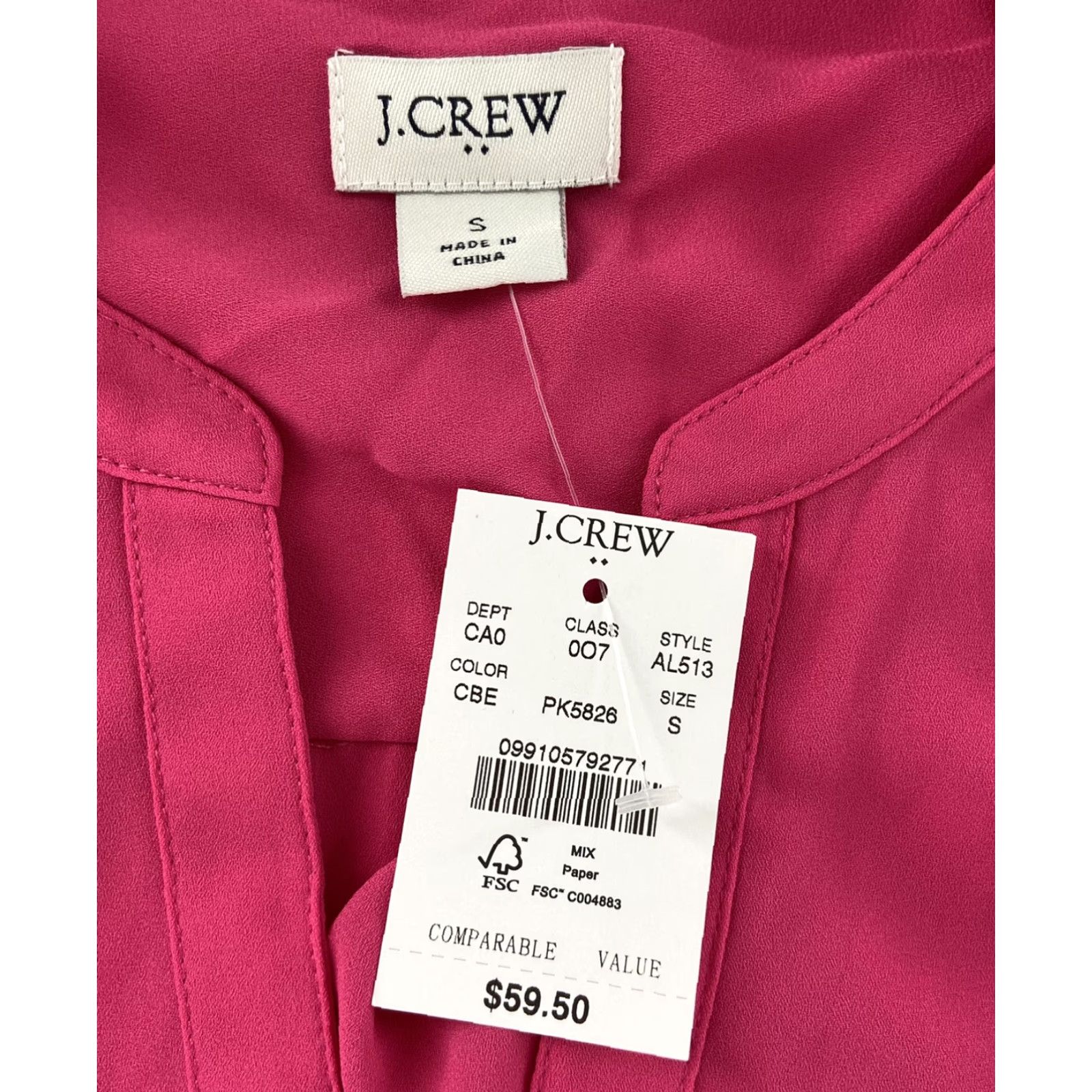 J.Crew J.CREW NEW Women's Pink Ruffle-Sleeve Camp Button Up Blouse Shirt Small V-Neck Sleeve Ruffle Pink Button Up Blouse Size S / US 4 / IT 40 - 5 Thumbnail
