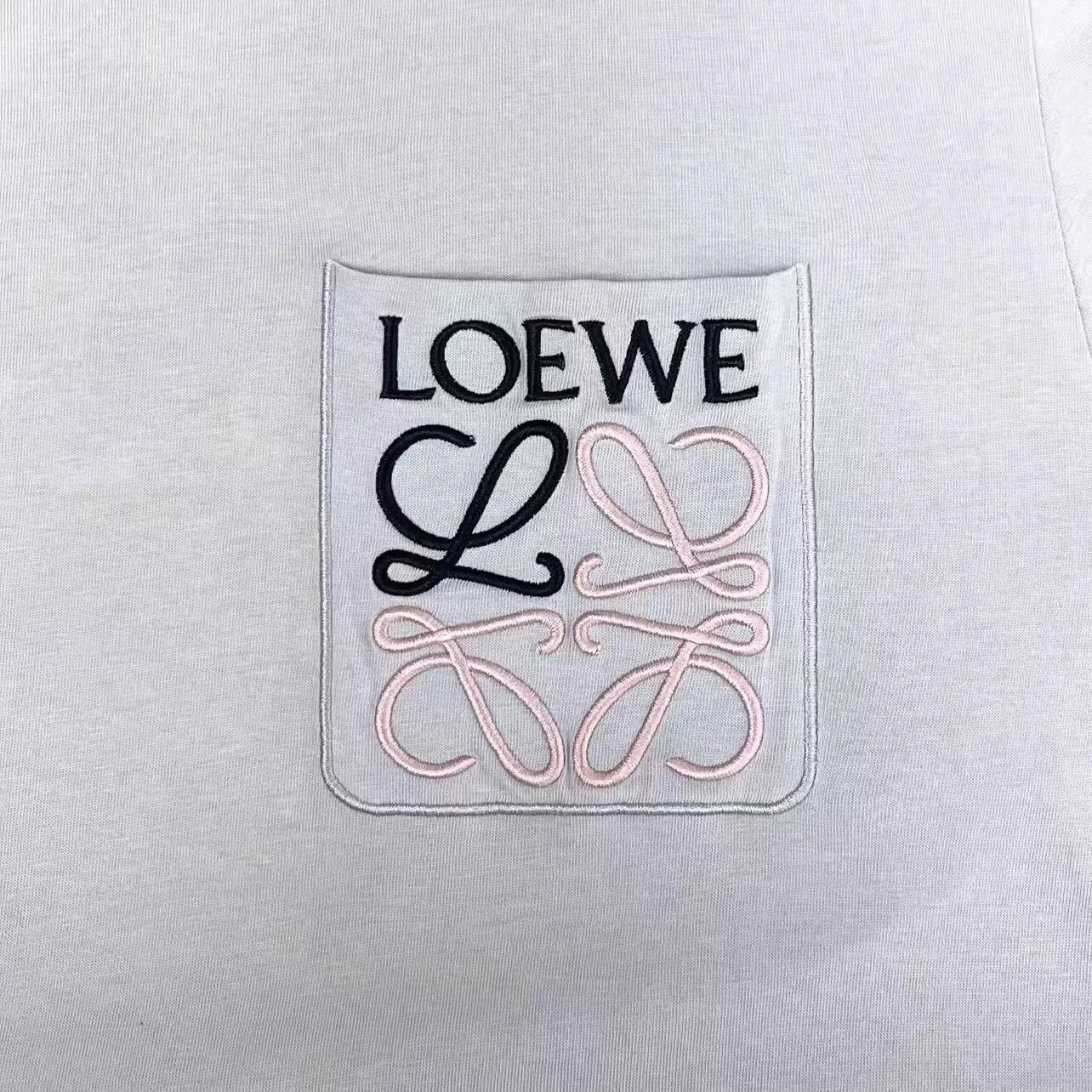 Loewe Loewe SS23 Light Gray Embroidered Logo Short Sleeve L Size US L / EU 52-54 / 3 - 4 Thumbnail