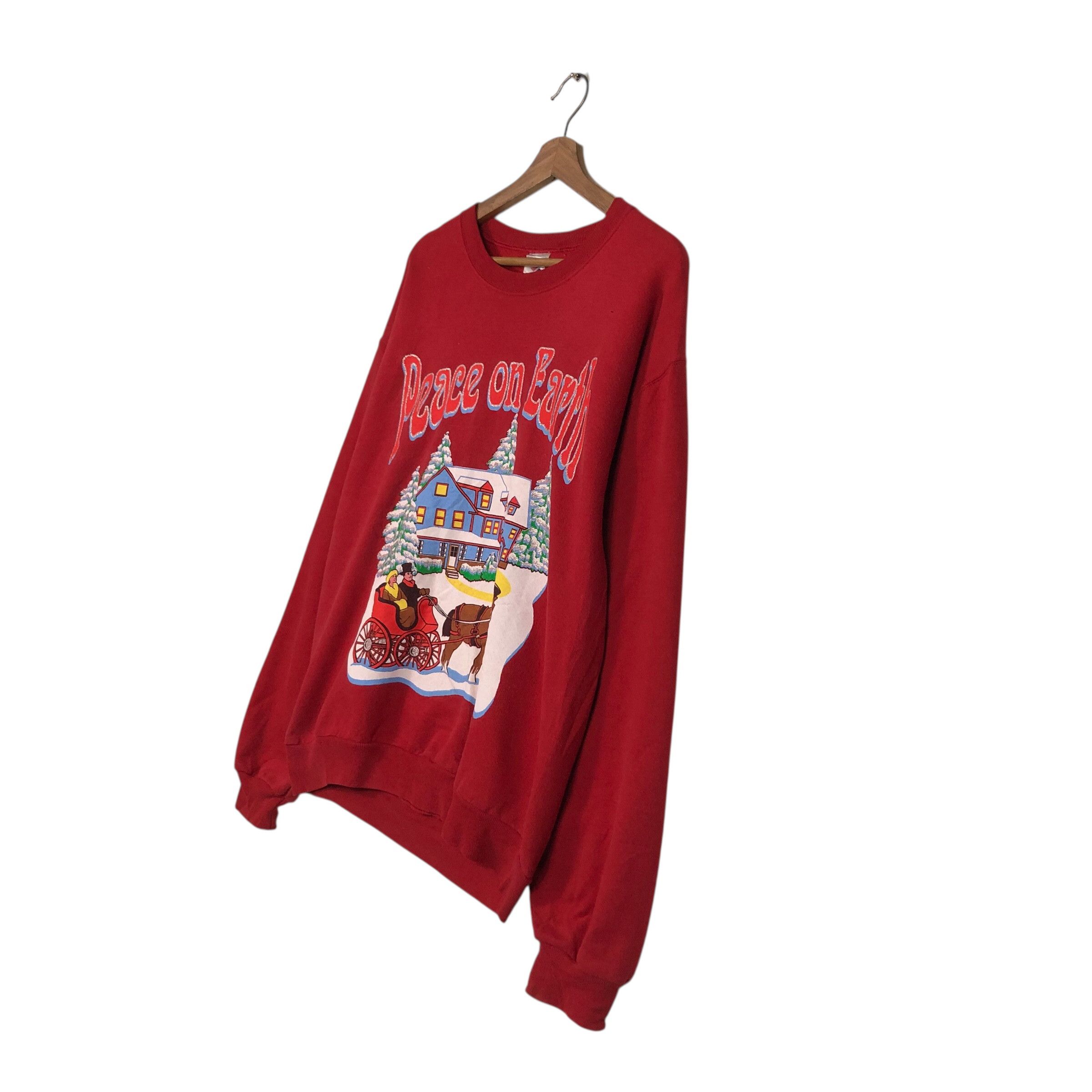 Vintage 📌Vintage Sweatshirt Peace on Earth Christmas Theme Size US M / EU 48-50 / 2 - 3 Thumbnail