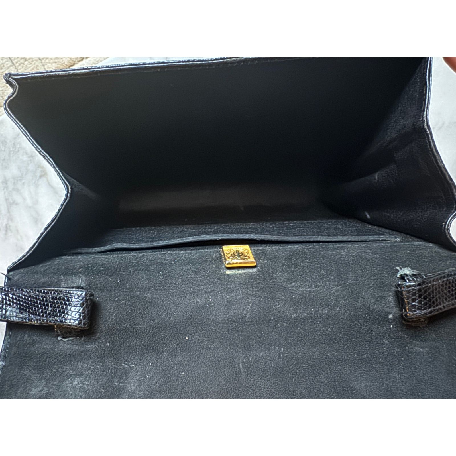 Gucci Gucci Vintage Black Genuine Lizard 2-Way Clutch Size ONE SIZE - 4 Thumbnail
