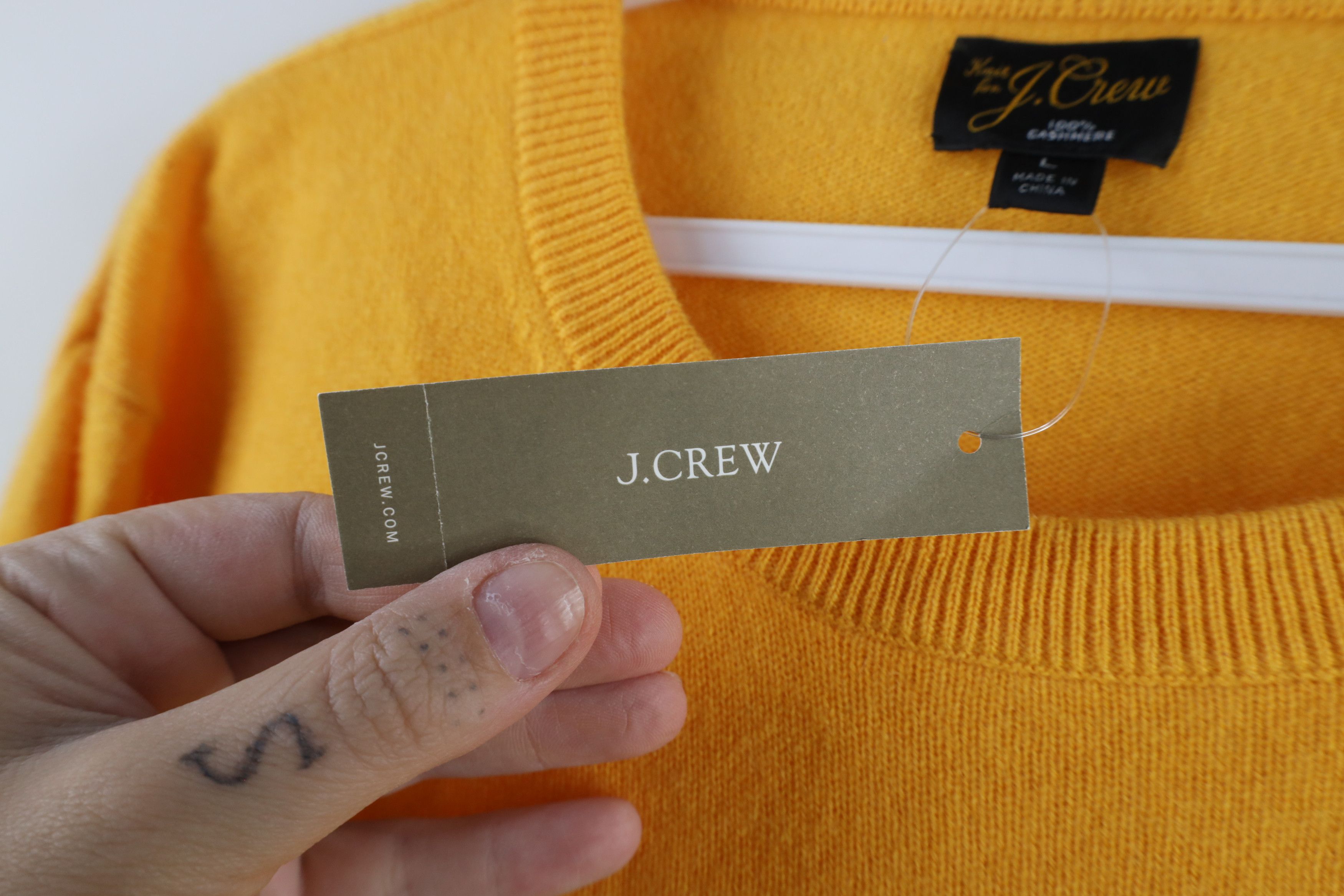 J.Crew × Vintage New J Crew Blank Soft Cashmere Knit Crewneck Sweater Yellow Size US L / EU 52-54 / 3 - 4 Thumbnail