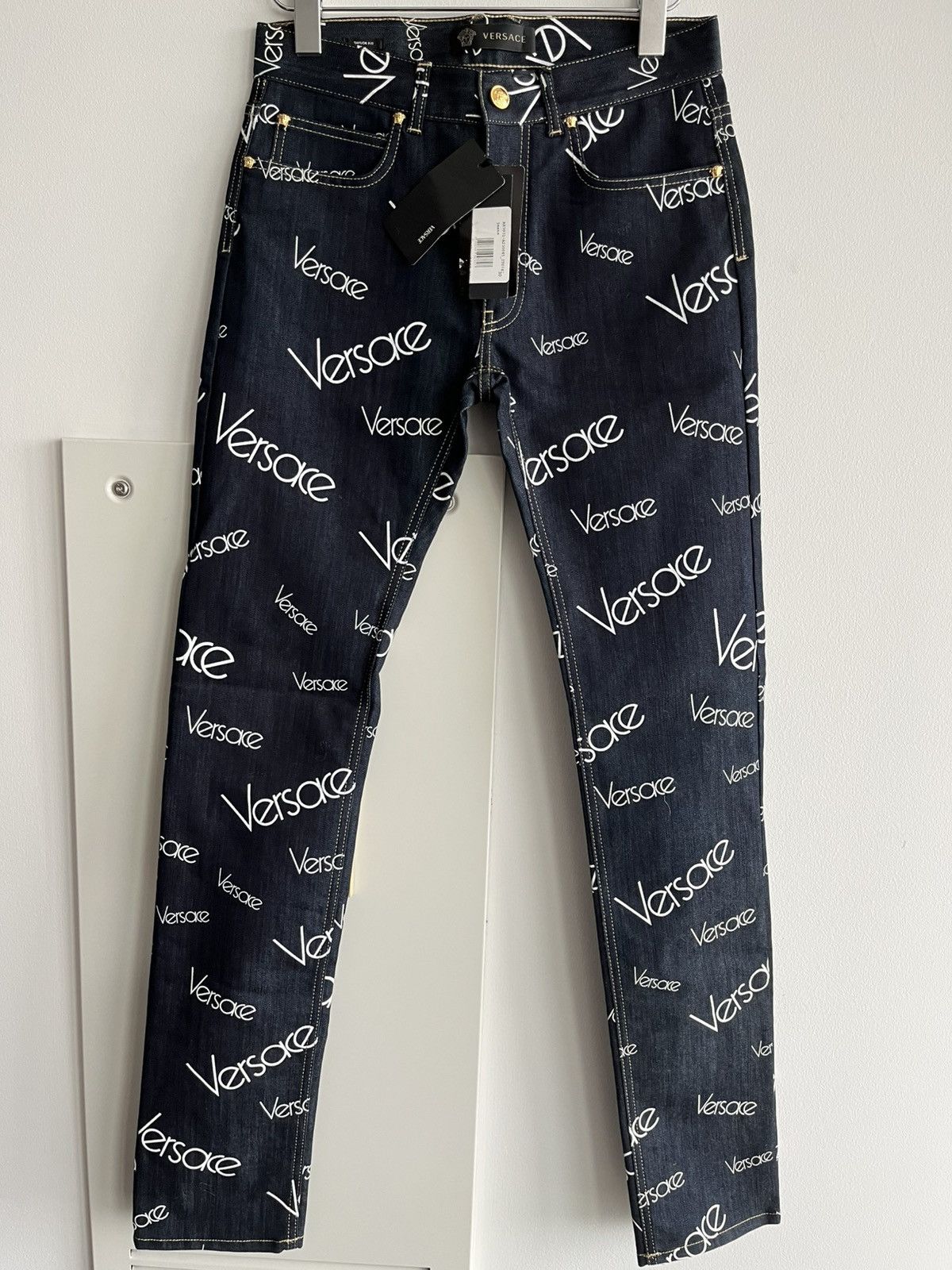 Versace Super Runway Versace Monogram Logo Denim Jeans Brand New Size US 29 - 18 Thumbnail