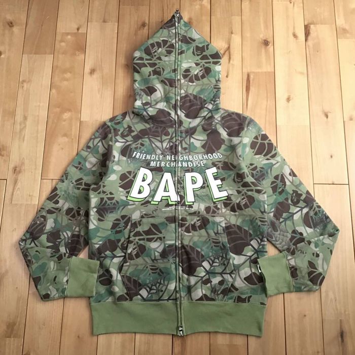 Bape Marvel comics BAPE camo Spiderman full zip hoodie ape NIGO