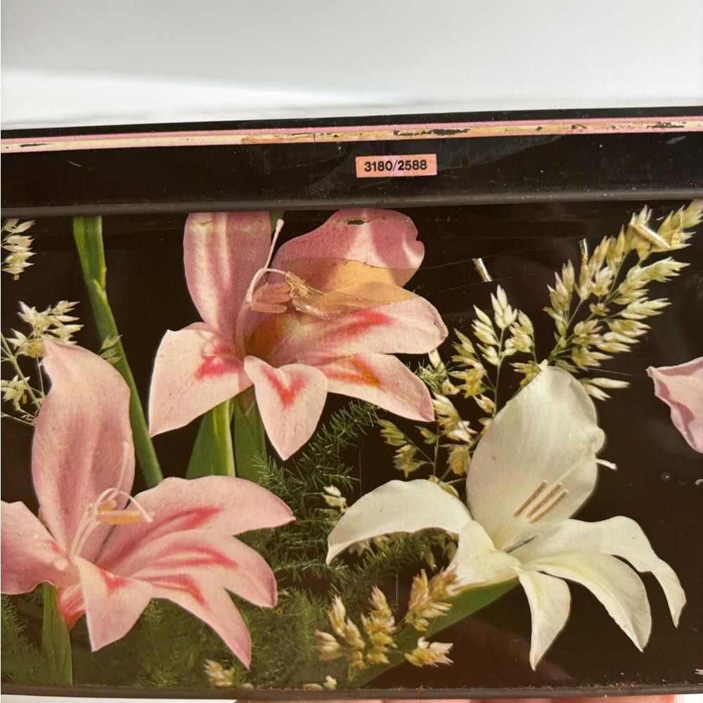 Designer Vintage square bi flower tin pink and black Size ONE SIZE - 3 Thumbnail