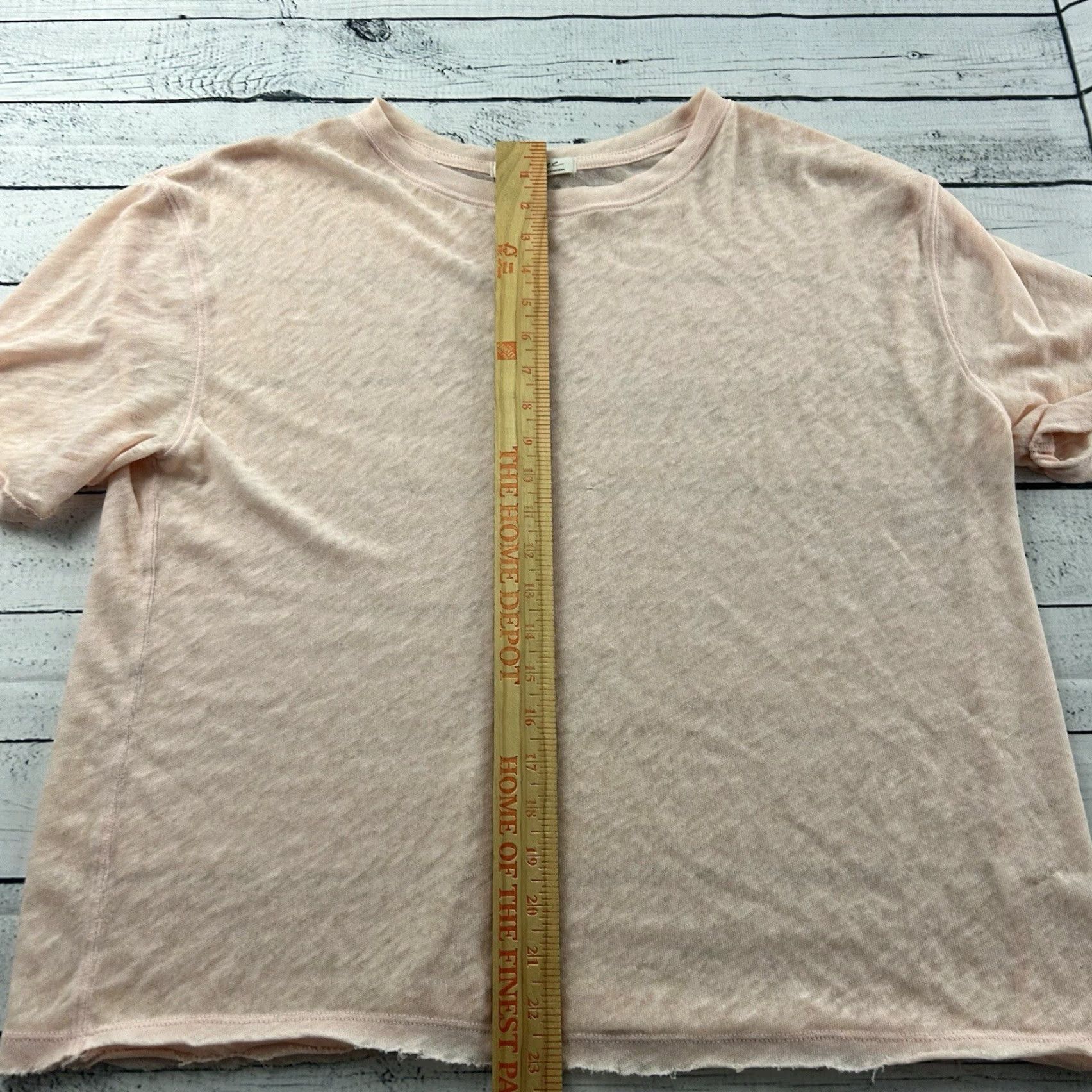 Vintage We The Free Short Sleeve Shirt Women's S Peach Linen Oversized Size S / US 4 / IT 40 - 3 Thumbnail