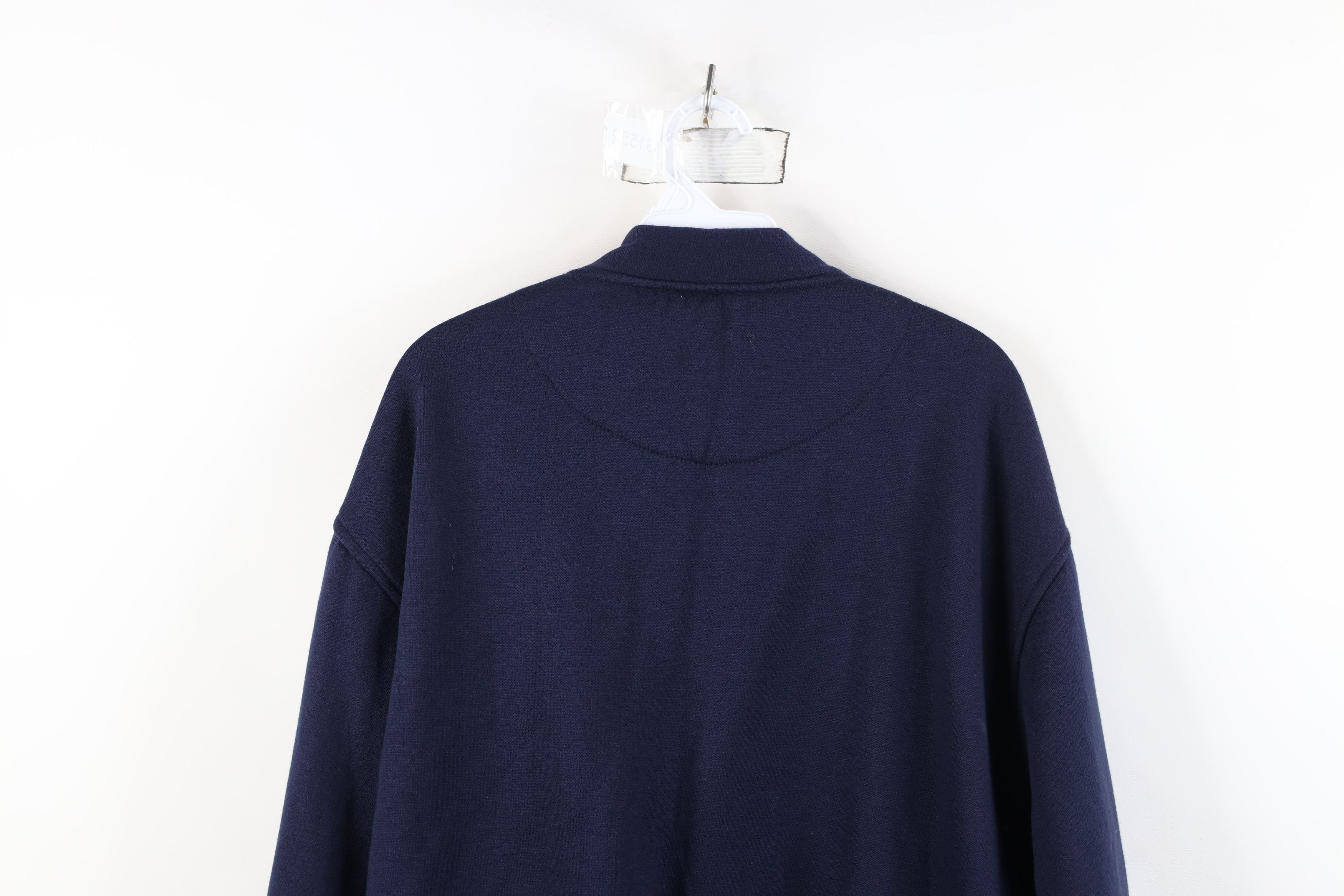 Vintage Vintage 90s Streetwear Blank Cardigan Sweatshirt Navy Blue Size US L / EU 52-54 / 3 - 12 Thumbnail