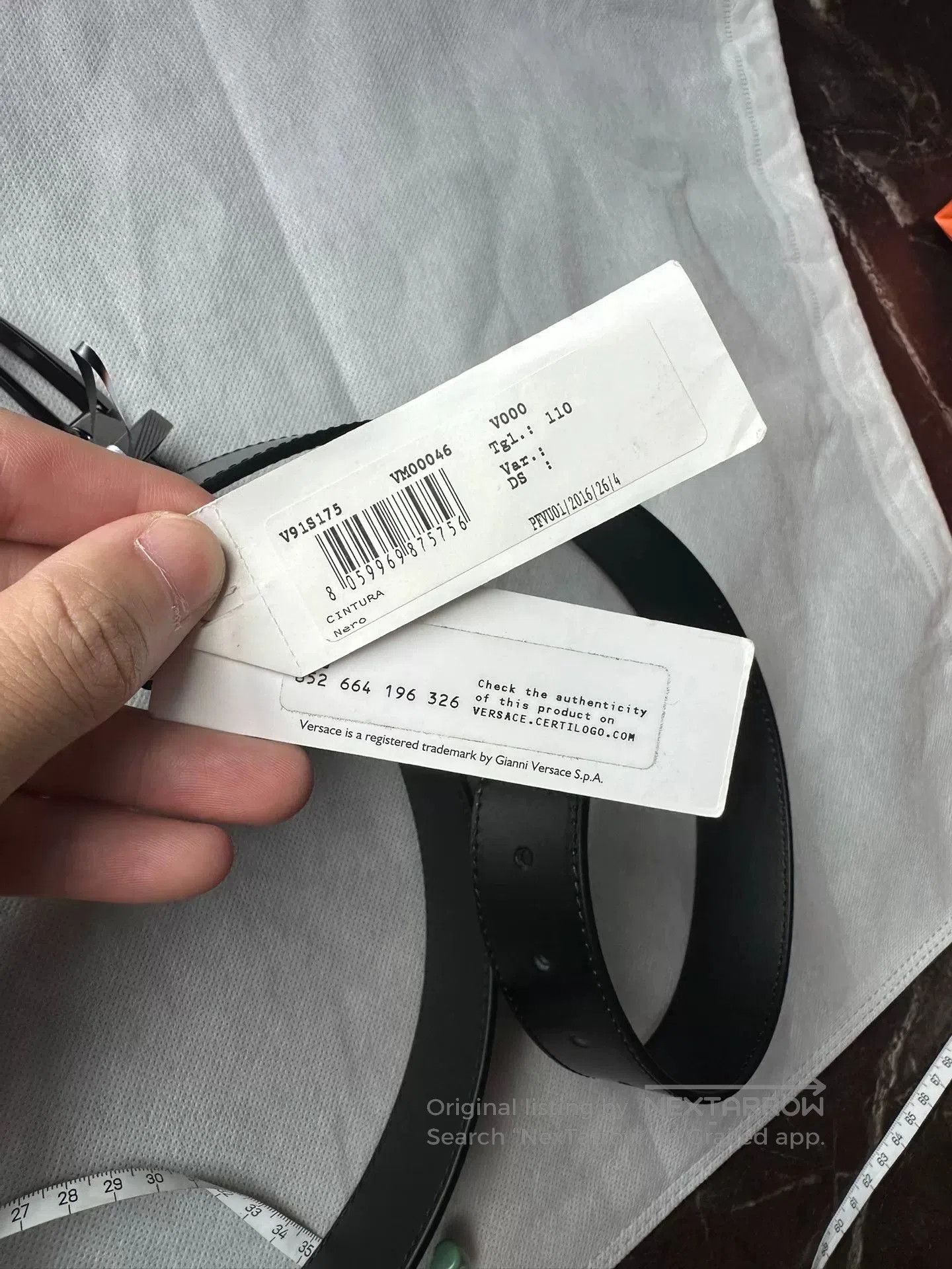 Versace Versace Men's Black Leather Belt. Size ONE SIZE - 9 Thumbnail