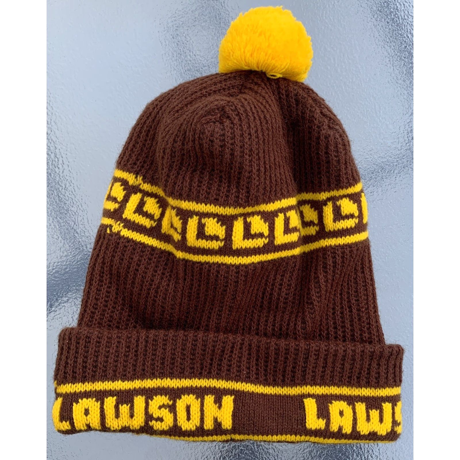 Logo 7 VINTAGE Lawson Beanie Pom Pom Hat Knit Logo Spellout 70s 80s 1970s 1980s Size ONE SIZE - 4 Thumbnail