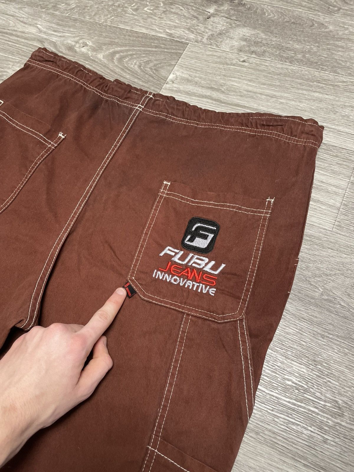 Fubu Vintage FUBU Brown Carpenter Pants Rap 90s Size US 35 - 20 Thumbnail