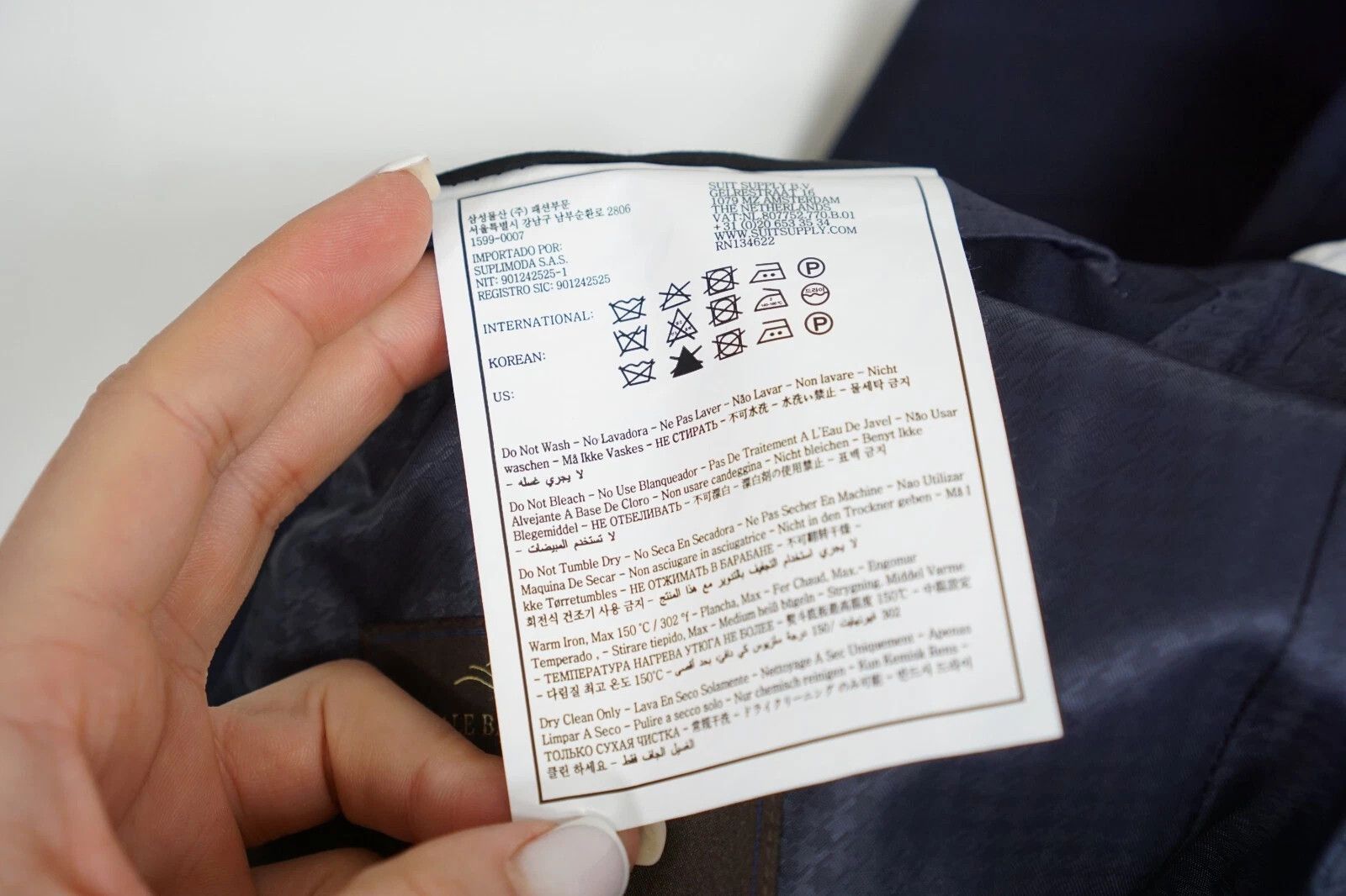 Suitsupply Men Suitsupply Blazer La Spalla Navy Blue 120's Wool UK/US44 Size 44R - 8 Thumbnail