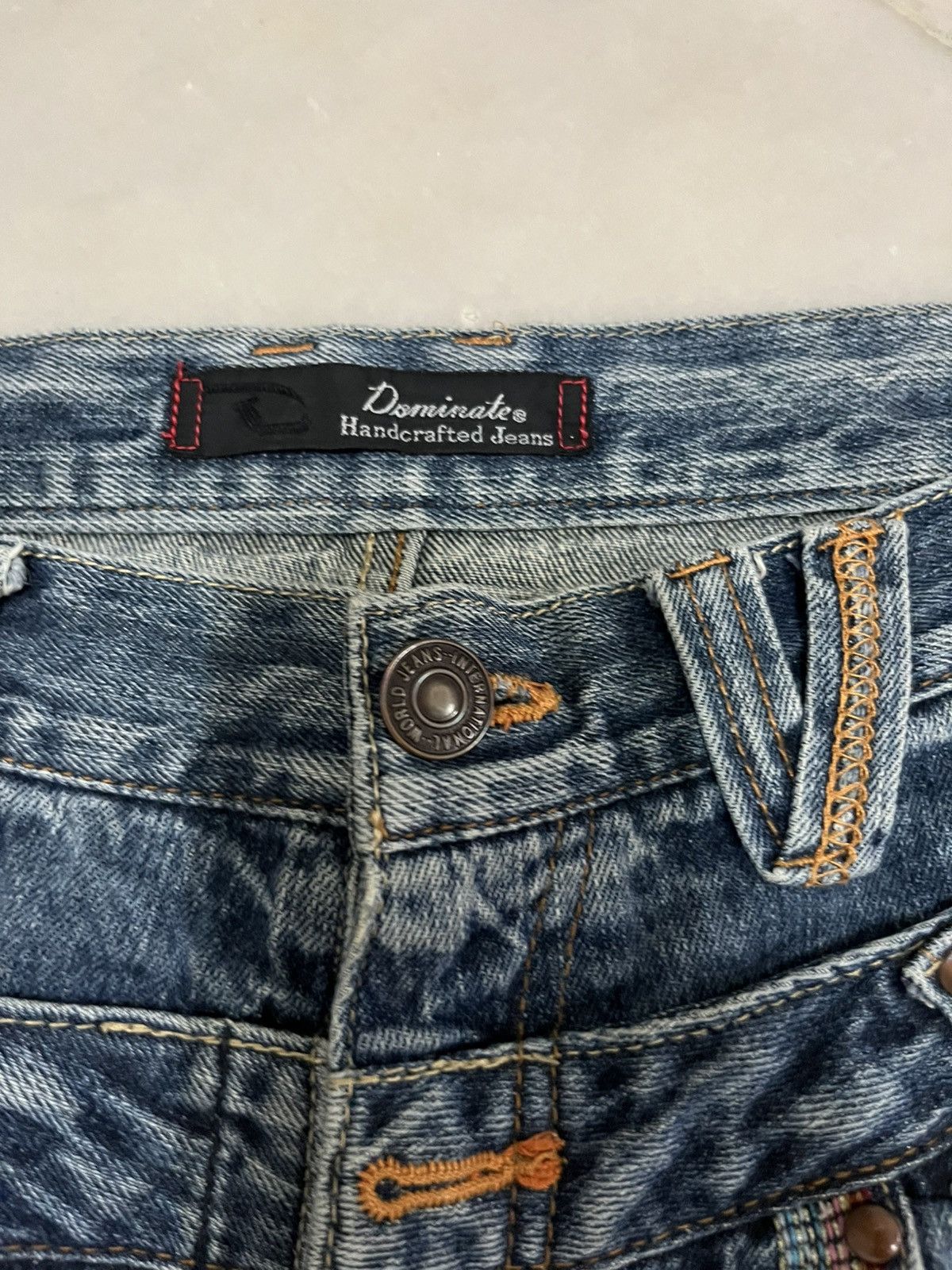 Japanese Brand DOUBLE WAIST DOMINATE HANDCRAFTED DISTRESED DENIM Size US 28 / EU 44 - 4 Thumbnail