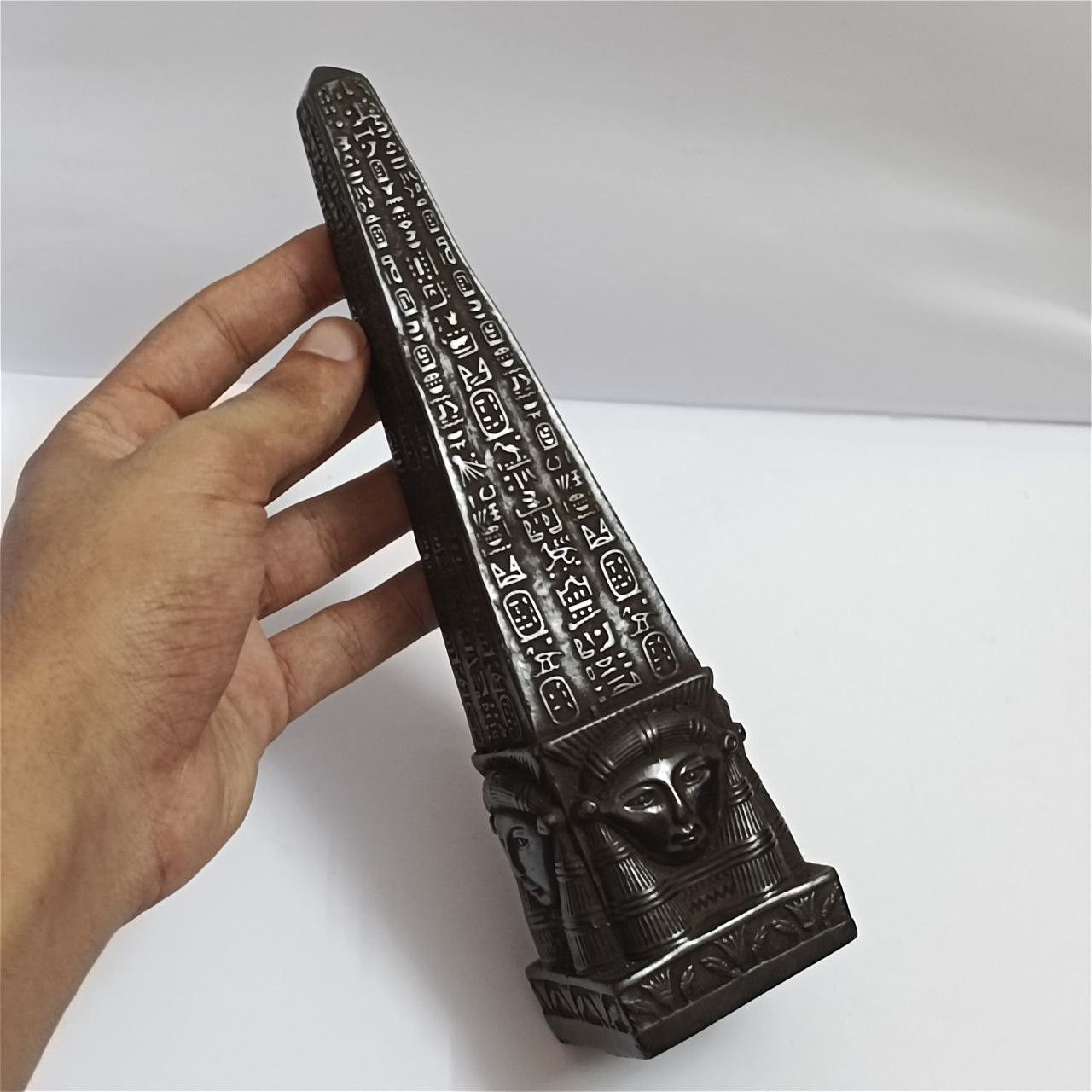 Handmade Egyptian obelisk statue with hieroglyphs ancient decor gift Size ONE SIZE - 2 Thumbnail