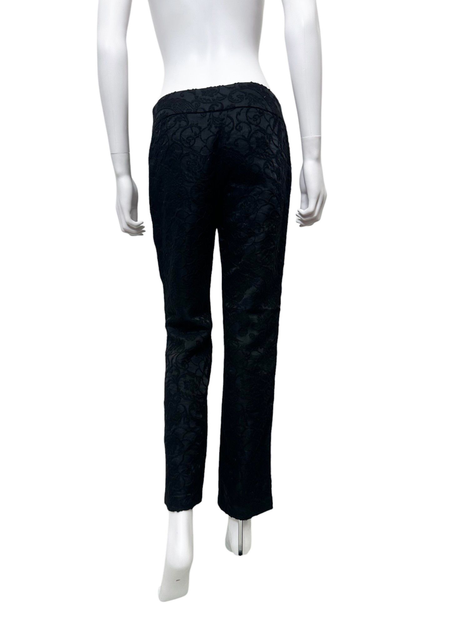 Roberto Cavalli Black Floral Knitted Mohair Pants Size 30" / US 8 / IT 44 - 3 Thumbnail