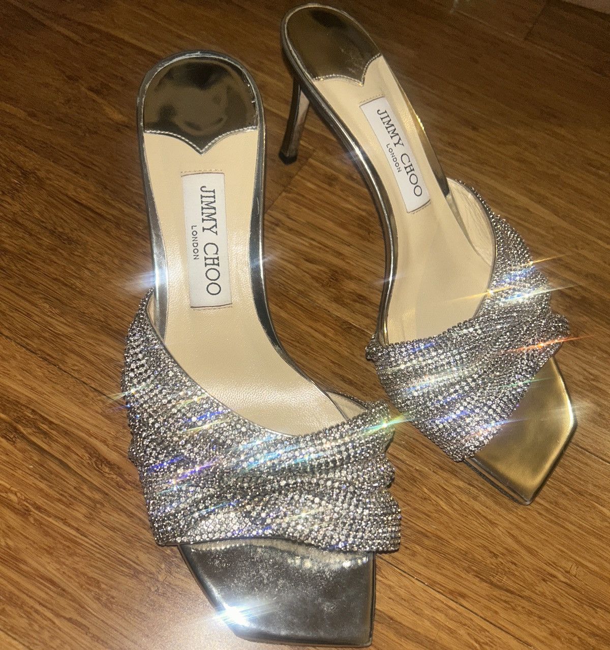 Jimmy Choo Jimmy Choo Naria Crystal Mesh Slide Sandal size 39.5 Size US 9.5 / IT 39.5 - 3 Thumbnail