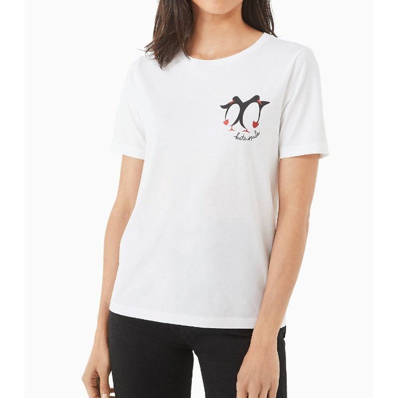 Kate Spade Kate Spade Dancing Penguins Tee Small Fresh White Size S / US 4 / IT 40 - 6 Thumbnail
