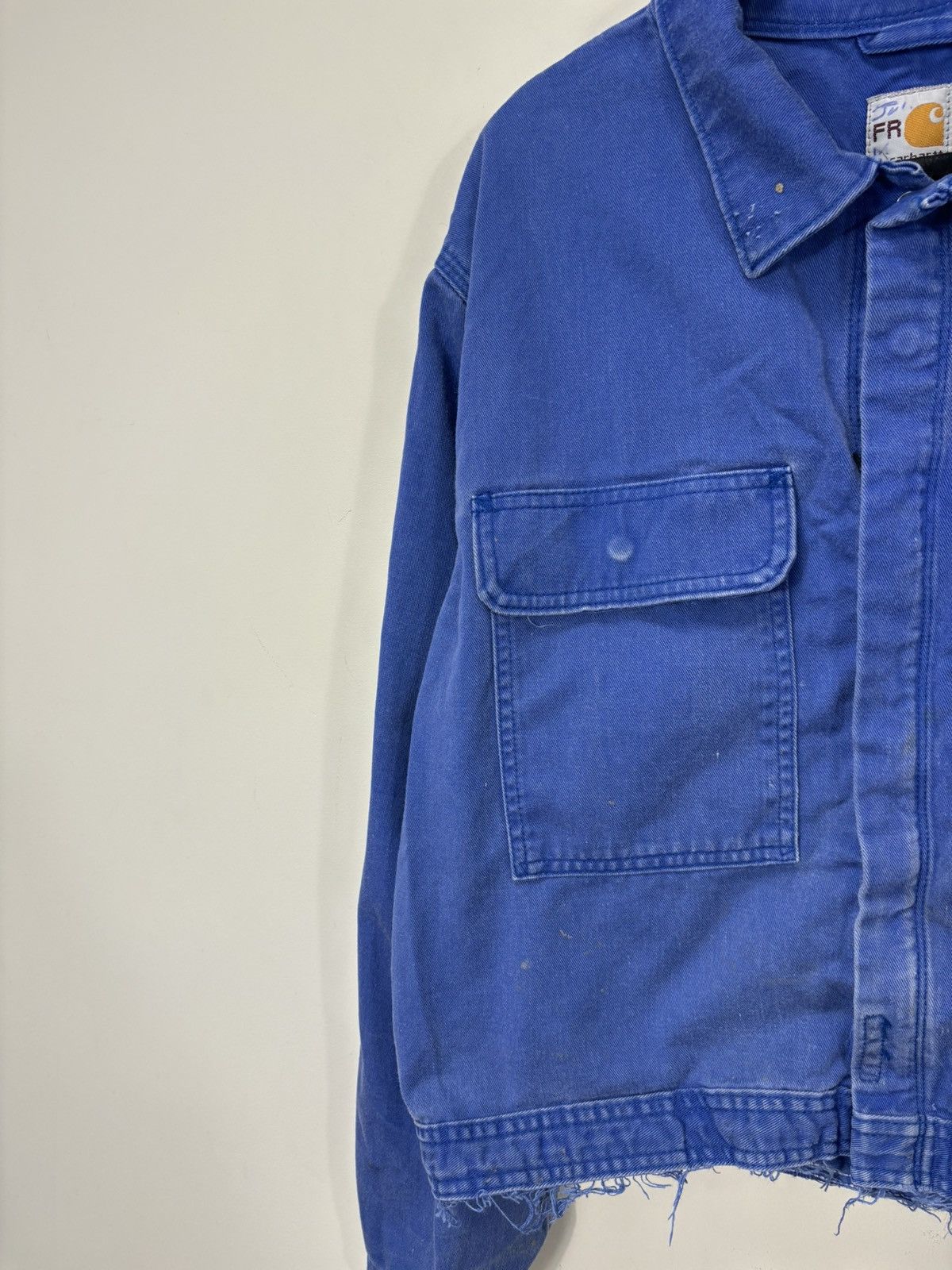 Carhartt Vintage Carhartt Flame Resistant Blue Boxy Cropped Jacket Size US L / EU 52-54 / 3 - 5 Thumbnail