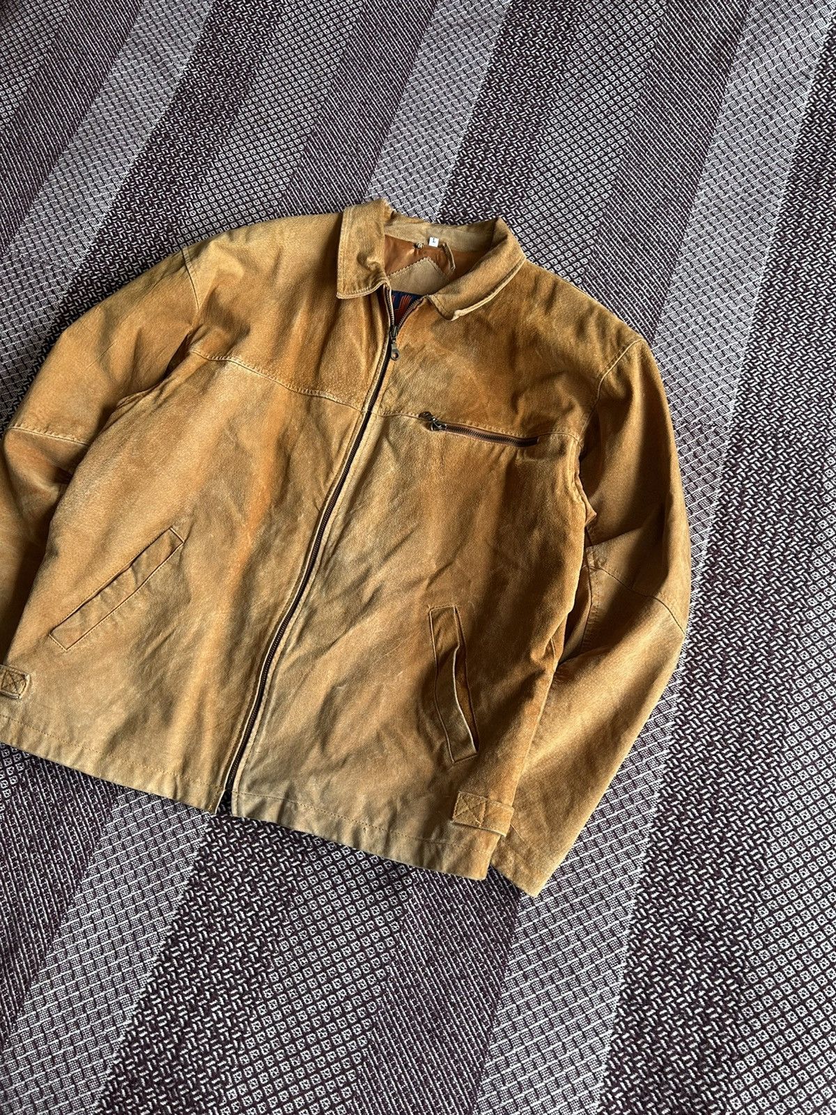Vintage Vintage Hudson Real Leather Jacket Sun Faded Washed Size L Size US L / EU 52-54 / 3 - 2 Thumbnail
