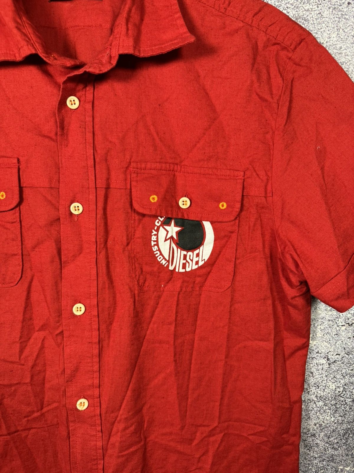 Diesel × Vintage Vintage Diesel Linen Shirt Sleeve Red Shirt y2k Small Size US S / EU 44-46 / 1 - 4 Thumbnail